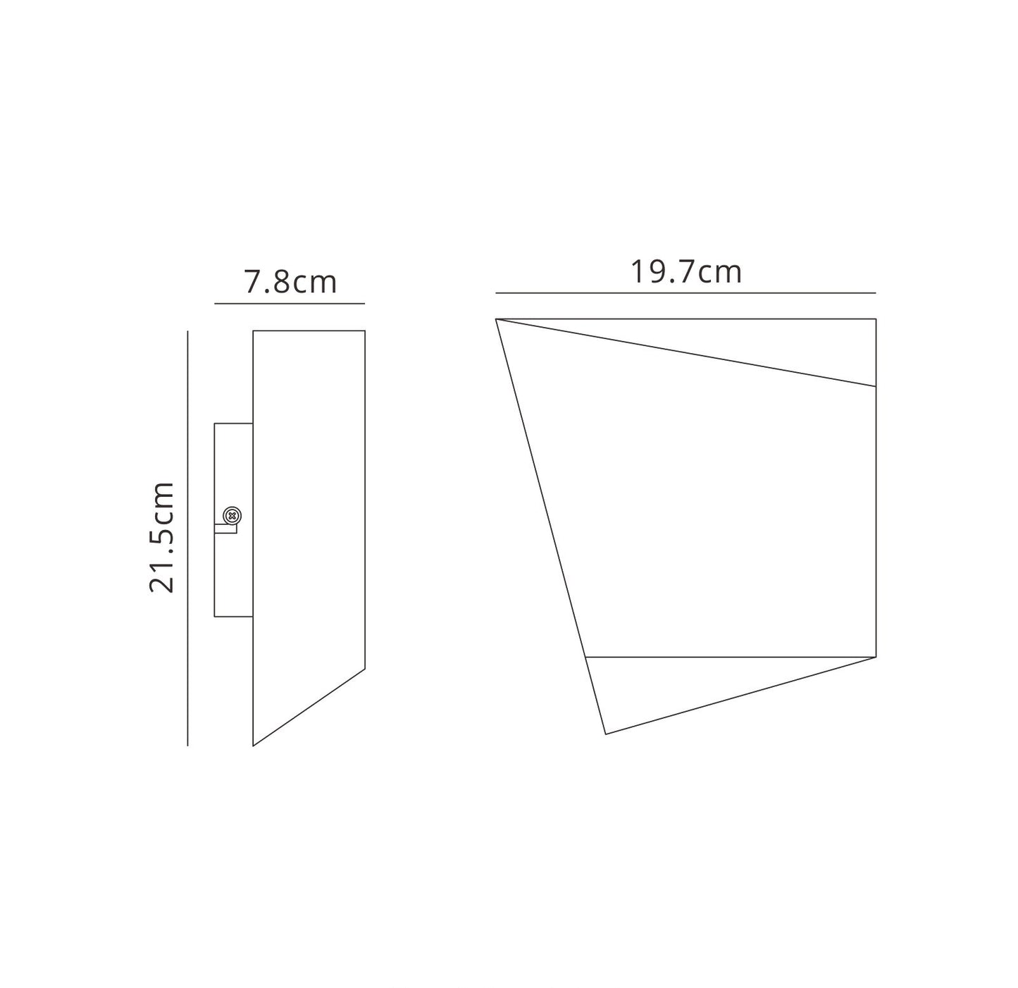 Asimetric Wall Light Rhombus, 1 x GX53 (Max 20W, Not Included), White by Mantra