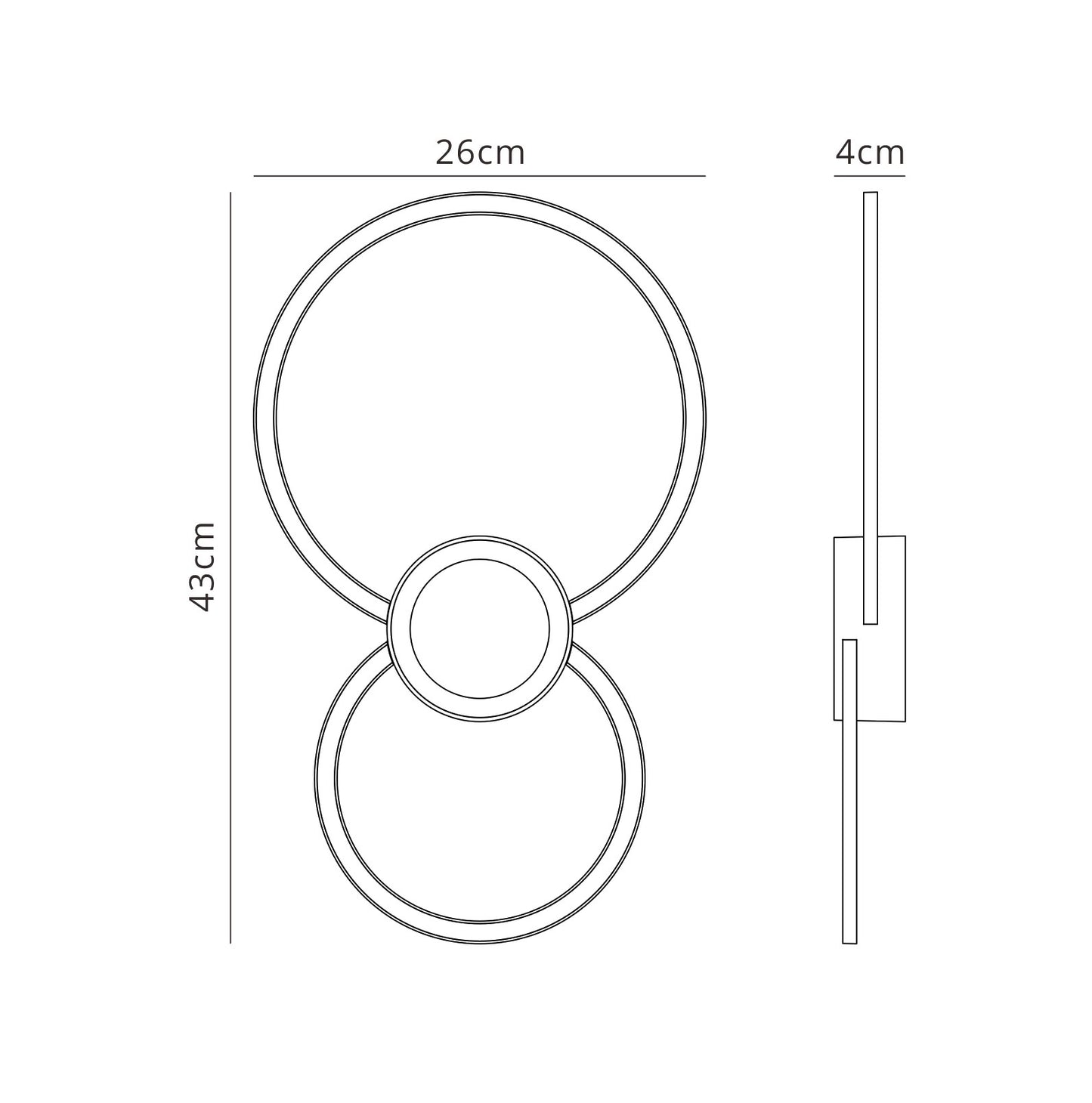 Mural Wall Lamp Circles, 24W, 3000K, 1440lm, White, 3yrs Warranty by Mantra