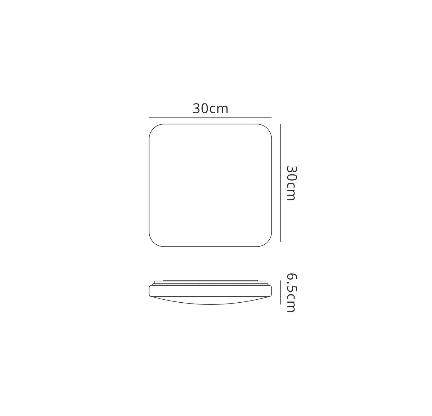 Quatro II Flush Fitting Square 30cm, 30W LED,3000K, 1800lm, White, 3yrs Warranty by Mantra