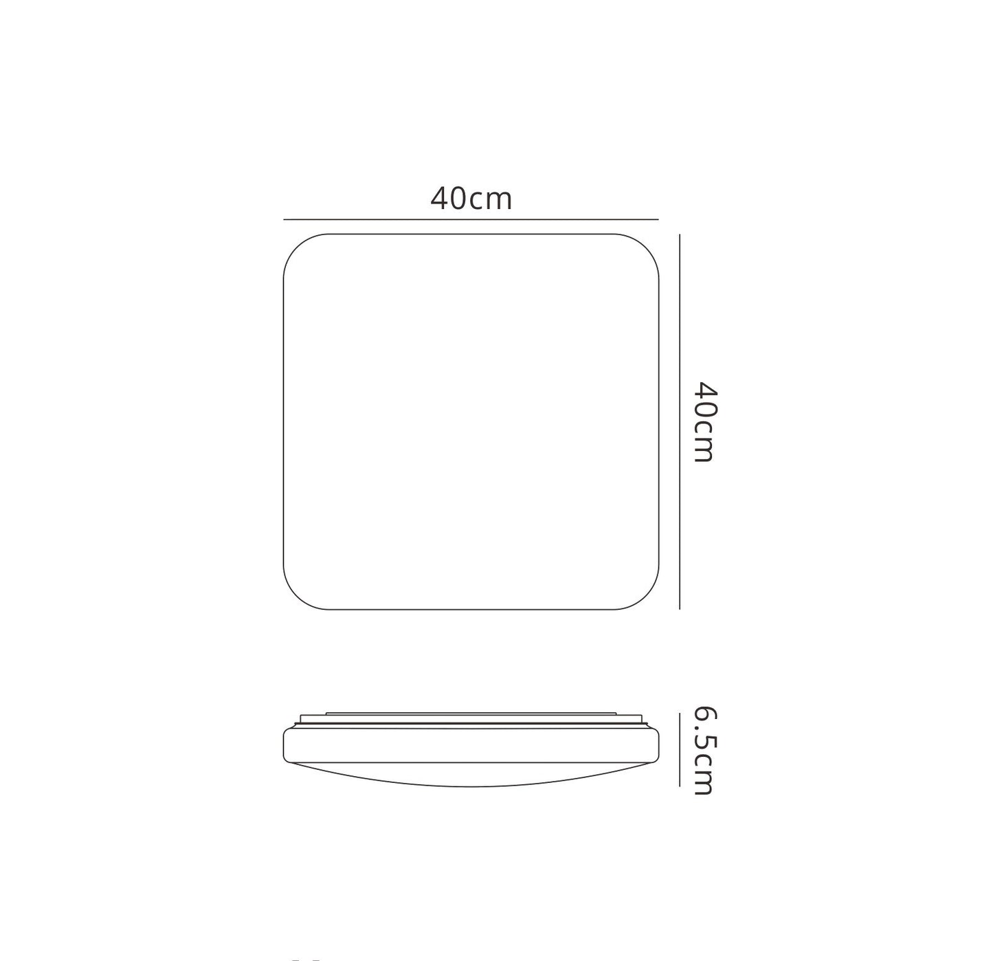 Quatro II Flush Fitting Square 40cm, 45W LED, 3000K, 2800lm, White, 3yrs Warranty by Mantra