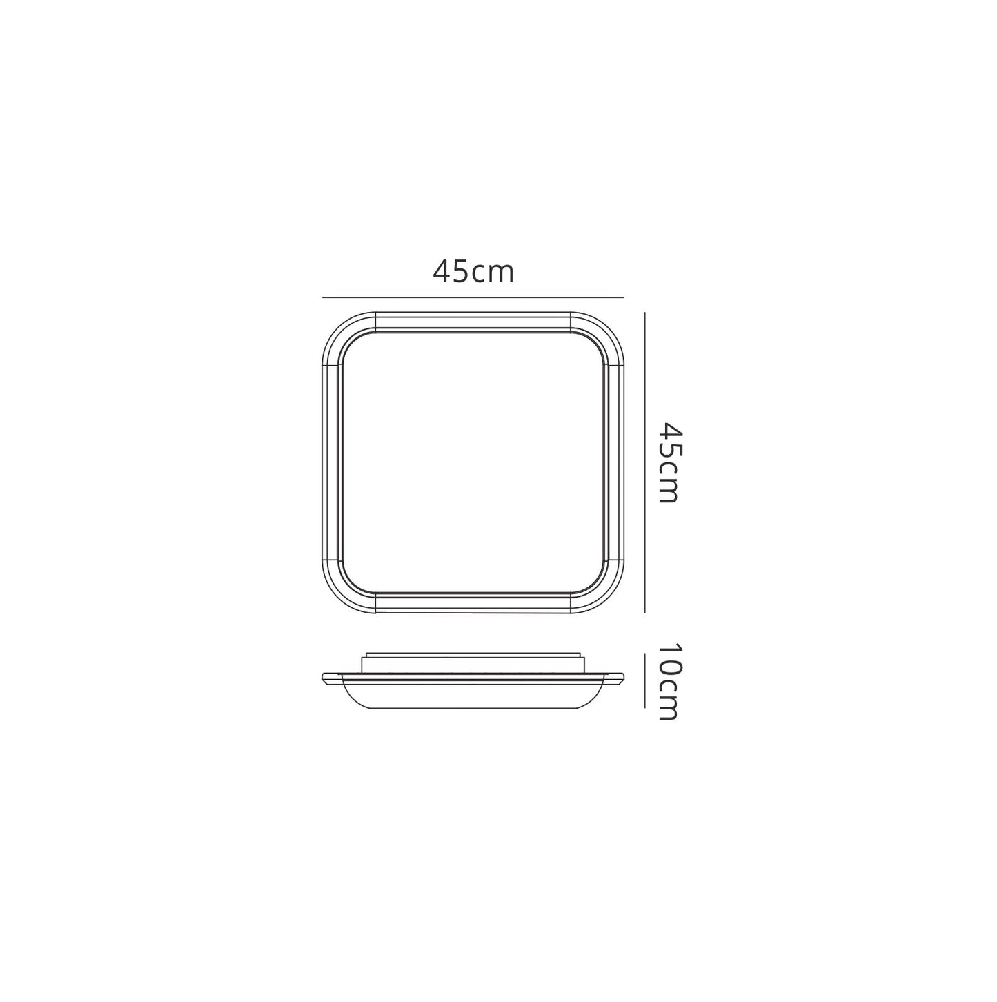 Fase Ceiling Square 45cm, 24W LED, 4000K, 1400lm, White, Acrylic Diffuser, 3yrs Warranty by Mantra