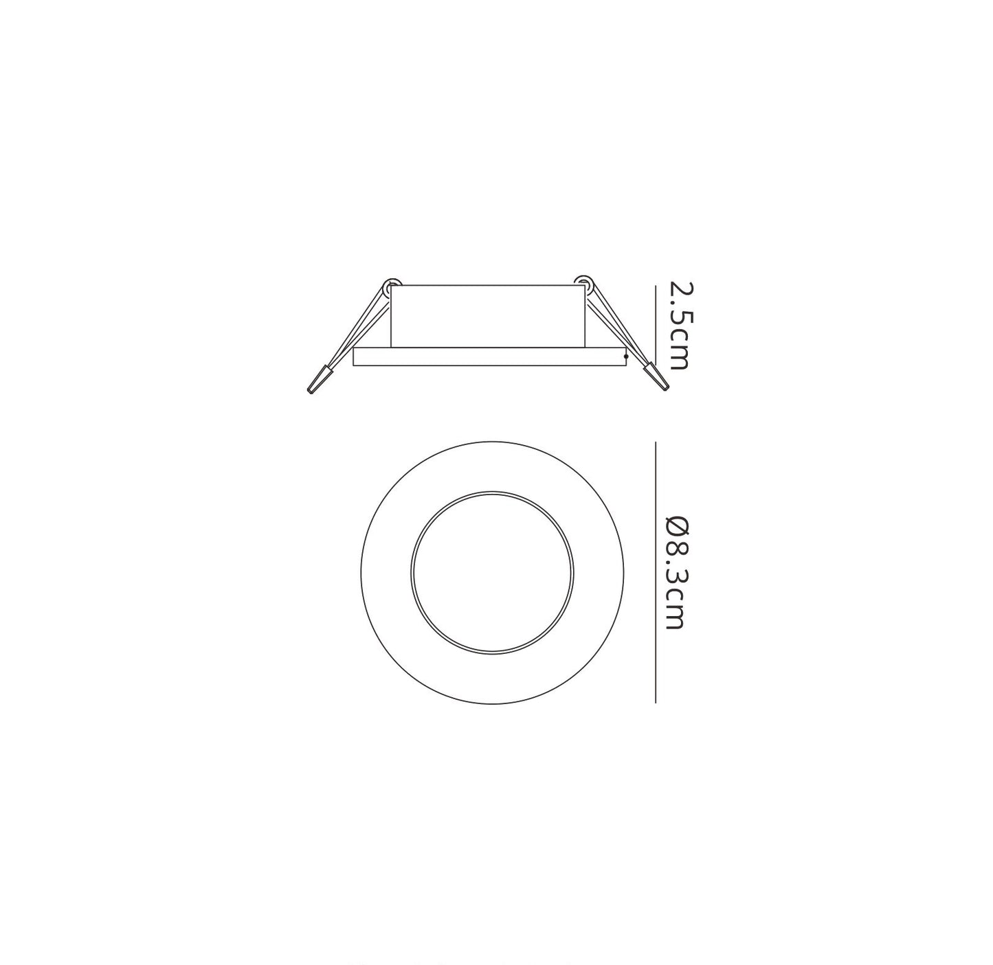 Atlantis Recessed Spotlight 8.3cm Round, GU10 (Max 50W), White, Cutout 58mm, Cut Out: 58mm, Lampholder Included by Mantra