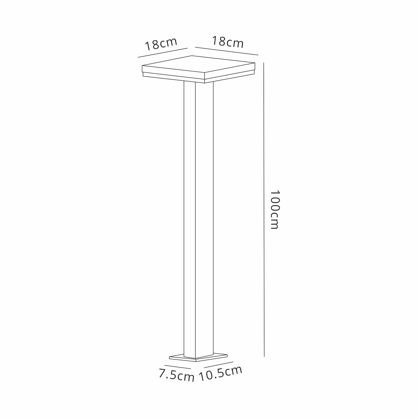 Tignes Pillar Lamp, 10W LED, 3000K, 700lm, IP54, Anthracite, 3yrs Warranty by Mantra