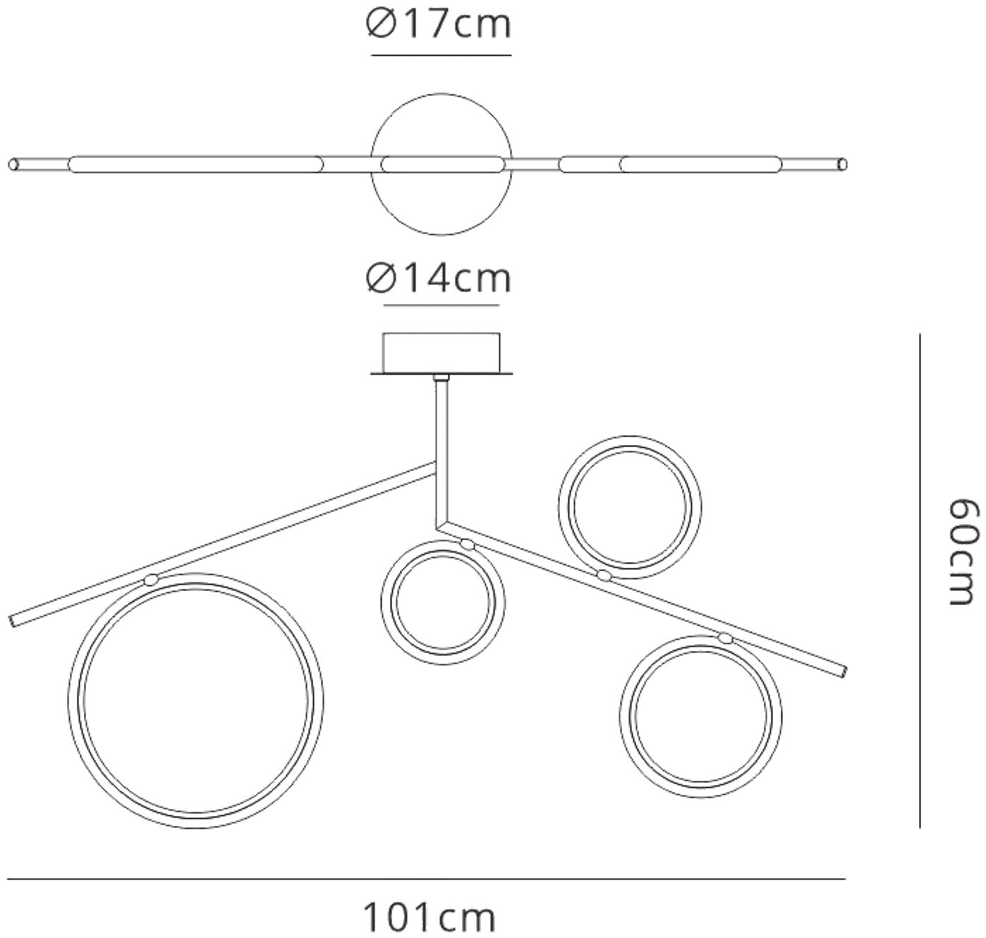 Olimpia Ceiling, 42W LED, 3000K, 3150lm, IP20, Satin Gold, 3yrs Warranty by Mantra