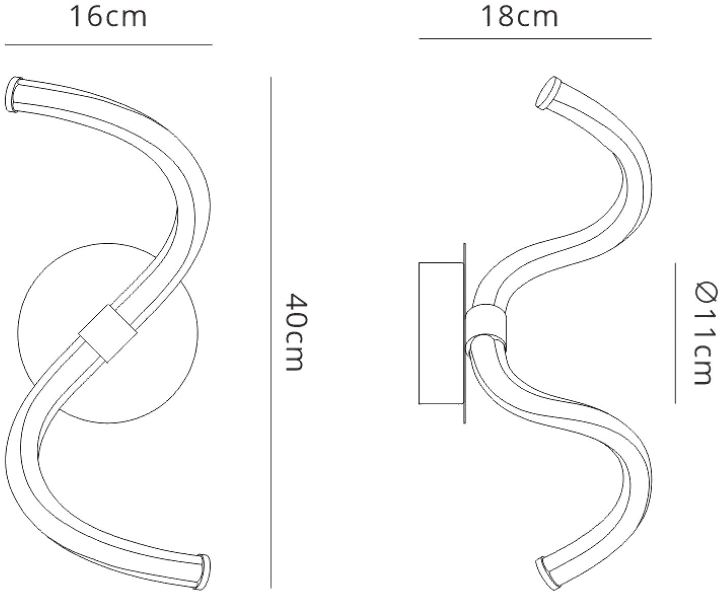 Nur II Switched Wall Lamp, 12W LED, 3000K, 900lm, IP20, Chrome, 3yrs Warranty by Mantra