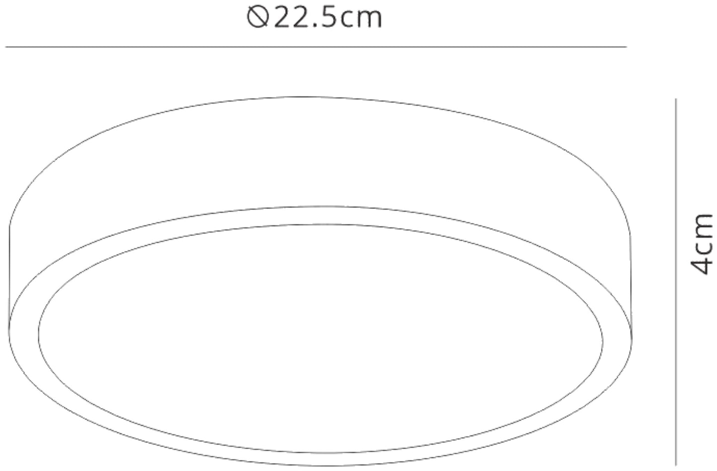 Saona 22.5cm Round LED Surface Flush Fitting,24W,3000K,2040lm,Matt White/Frosted Acrylic,3yrs Warranty by Mantra