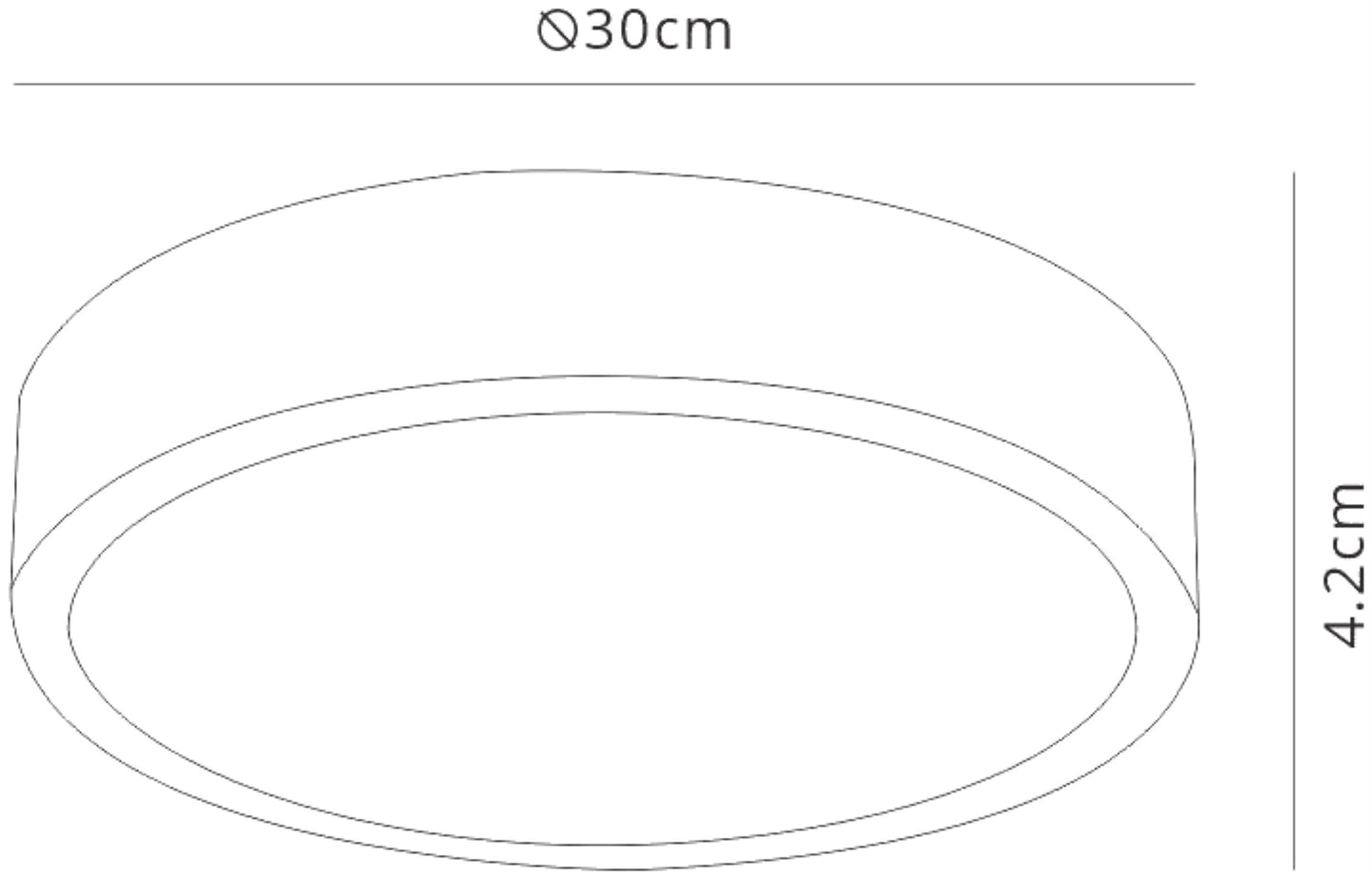 Saona 30cm Round LED Surface Flush Fitting,30W,3000K,2550lm,Matt White/Frosted Acrylic,3yrs Warranty by Mantra