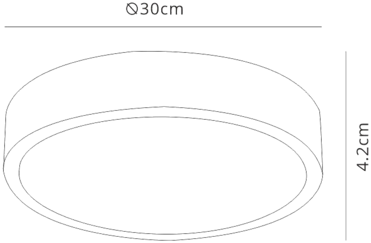 Saona 30cm Round LED Surface Flush Fitting,30W,4000K,2700lm,Matt White/Frosted Acrylic,3yrs Warranty by Mantra