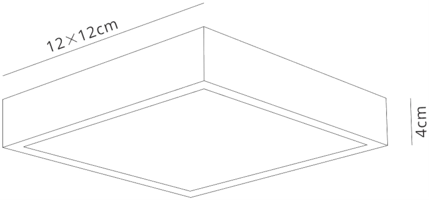 Saona 12cm Square LED Surface Flush Fitting,8W,3000K,680lm,Matt White/Frosted Acrylic,3yrs Warranty by Mantra