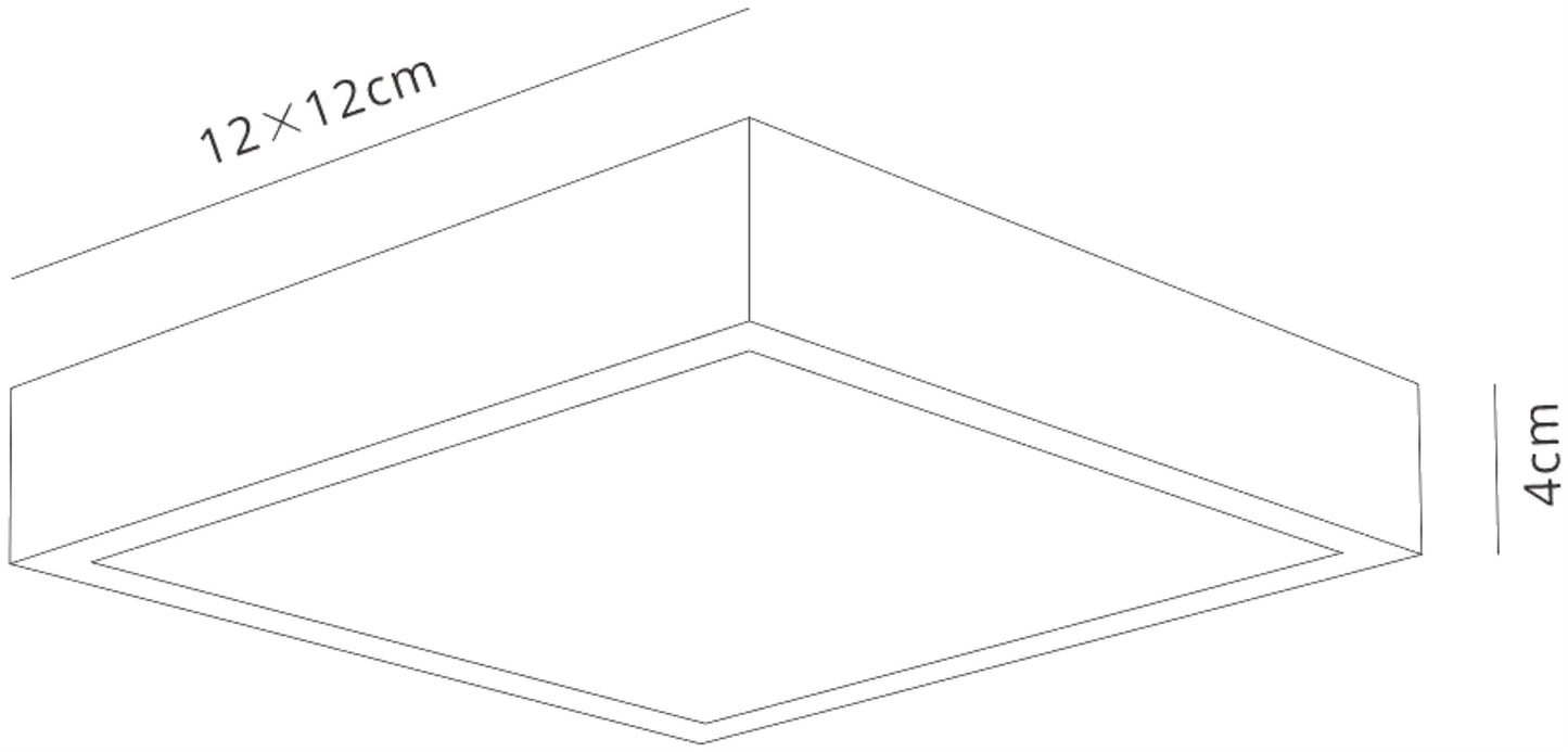 Saona 12cm Square LED Surface Flush Fitting,8W,4000K,720lm,Matt White/Frosted Acrylic,3yrs Warranty by Mantra