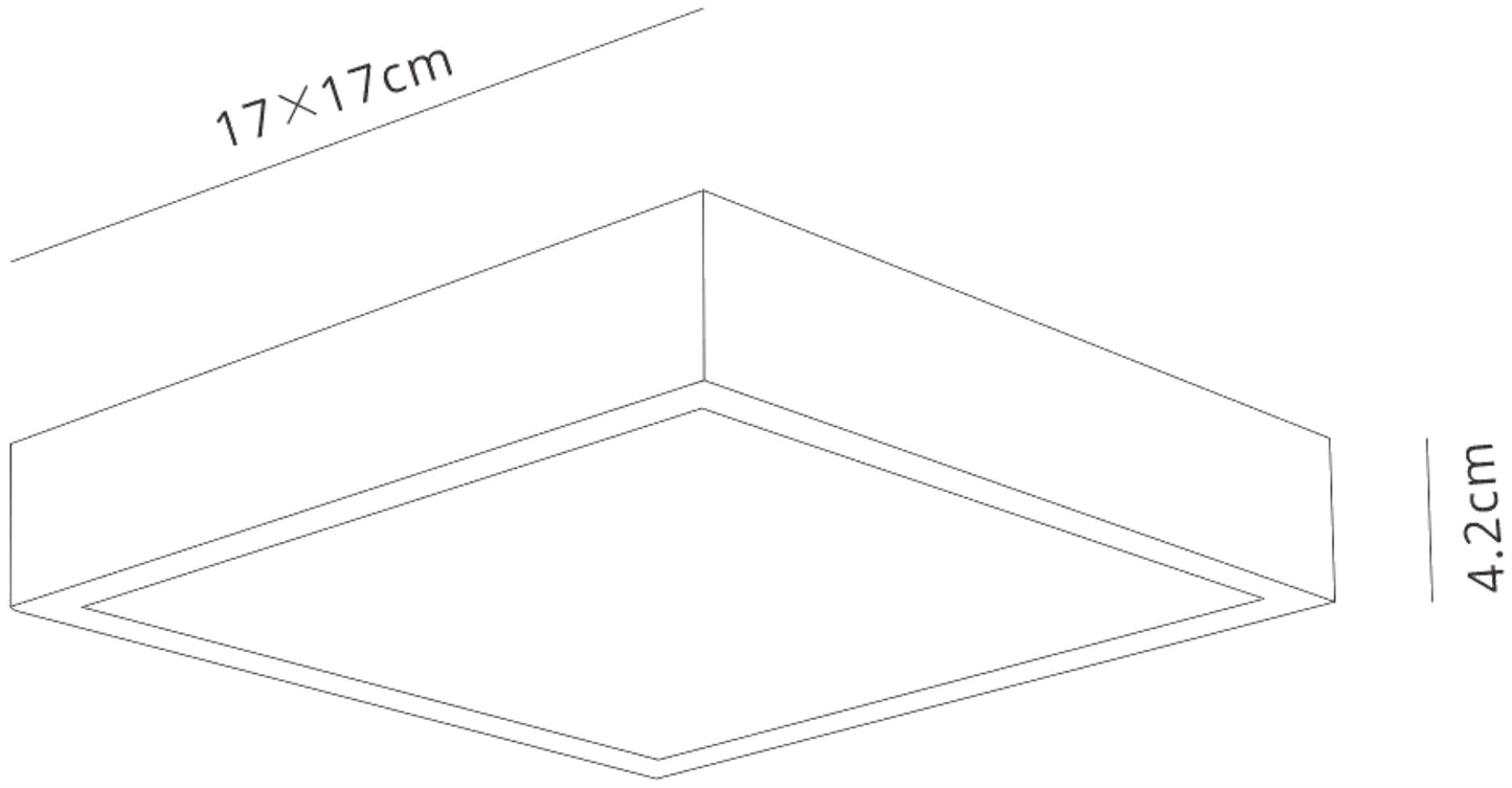 Saona 17cm Square LED Surface Flush Fitting,14W,4000K,1260lm,Matt White/Frosted Acrylic,3yrs Warranty by Mantra