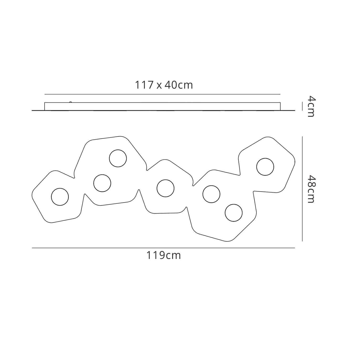 Area Linear Ceiling, 7 x GX53 (Max 9W, Not Included), Sand White by Mantra