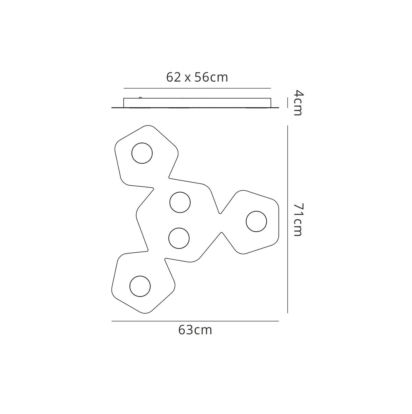 Area Ceiling, 5 x GX53 (Max 9W, Not Included), Sand White by Mantra