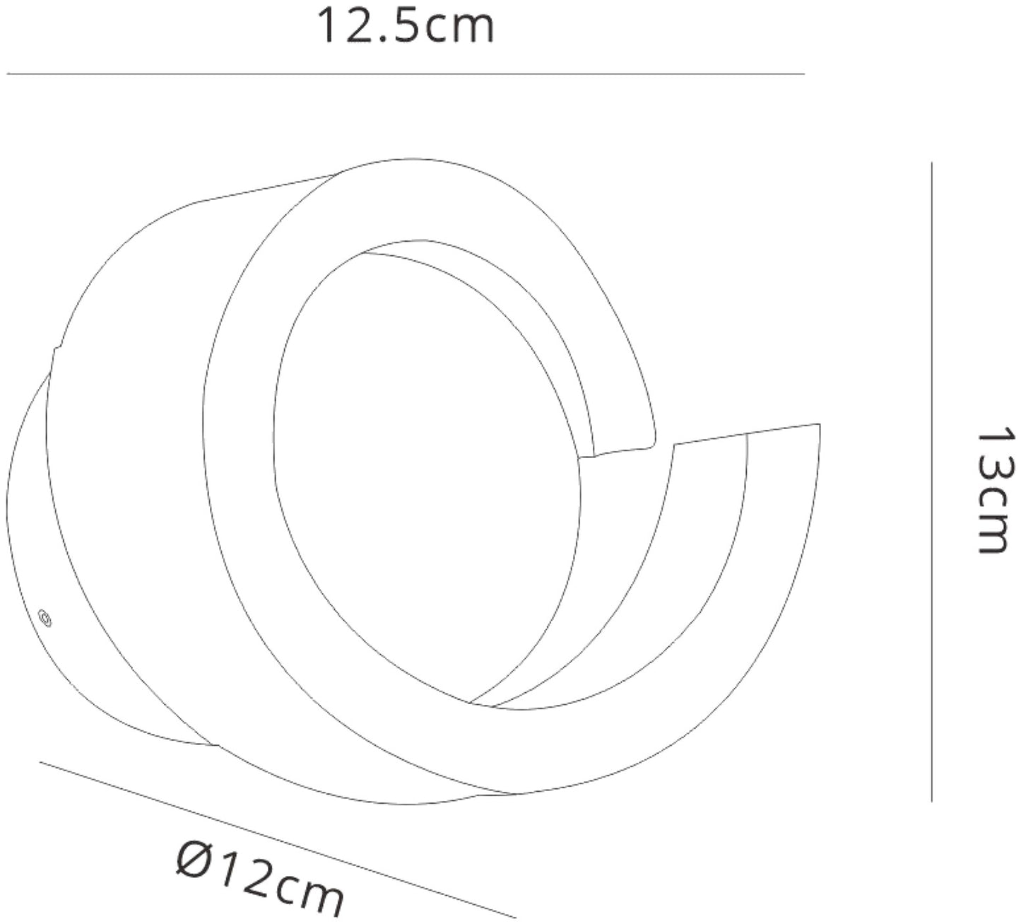 Tsunami 1 Light Round Wall Lamp, 12W LED, 3000K, 900lm, Sand White, 3yrs Warranty by Mantra