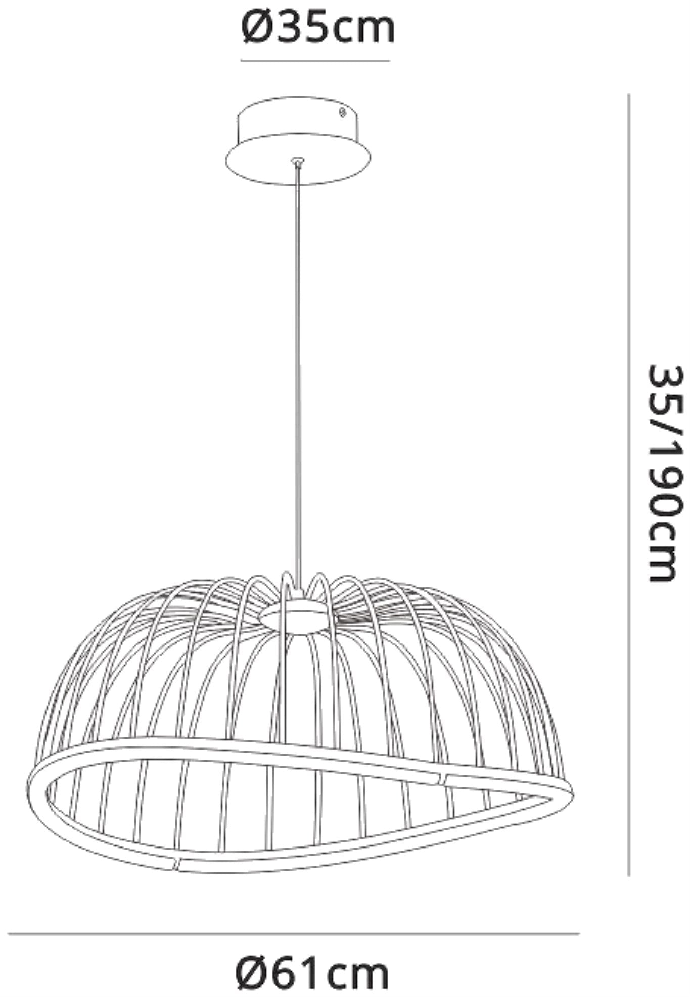 Celeste Pendant 61cm Round, 30W LED, 3000K, 2100lm, Black, 3yrs Warranty by Mantra