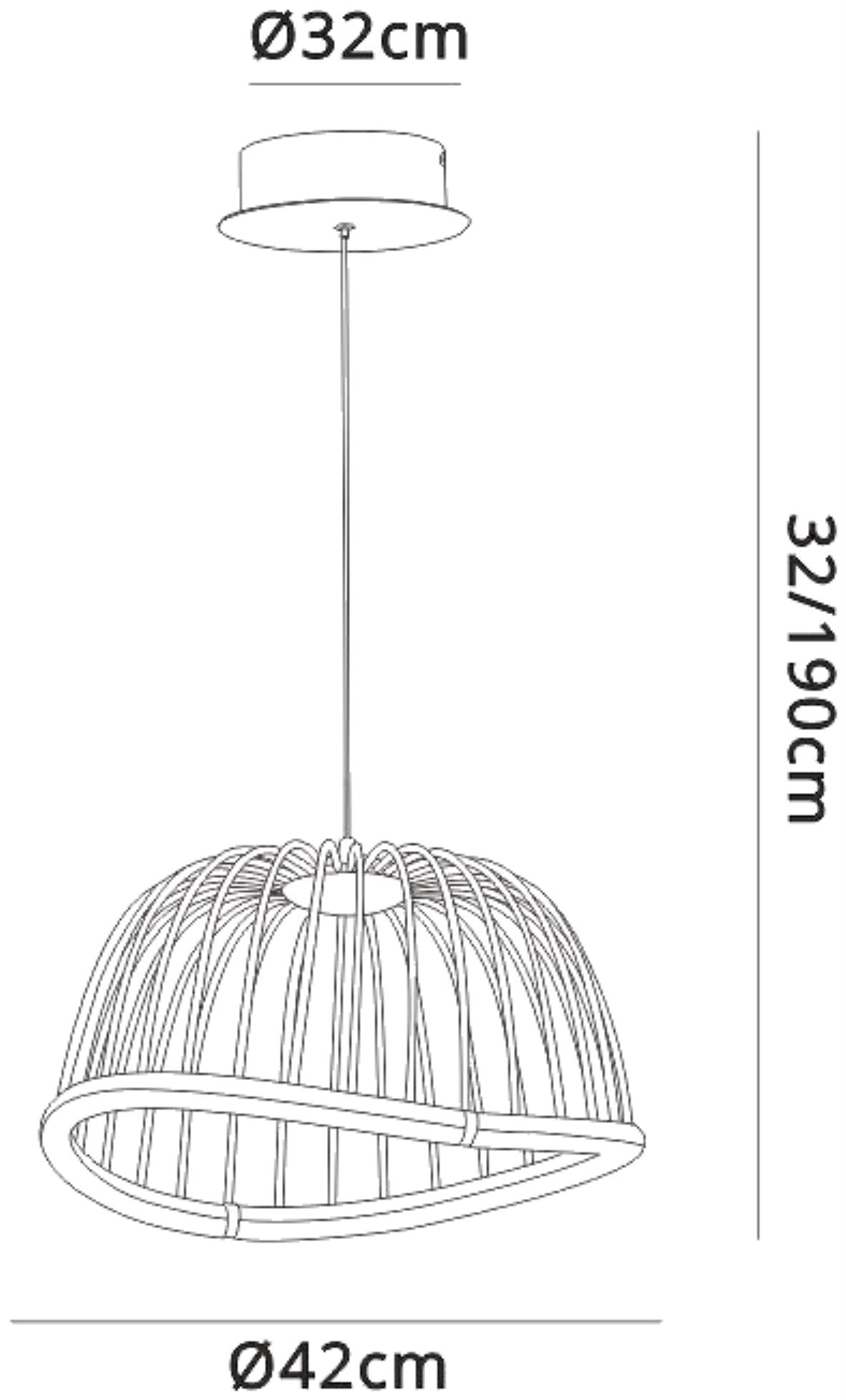 Celeste Pendant 41cm Round, 20W LED, 3000K, 1400lm, Black, 3yrs Warranty by Mantra