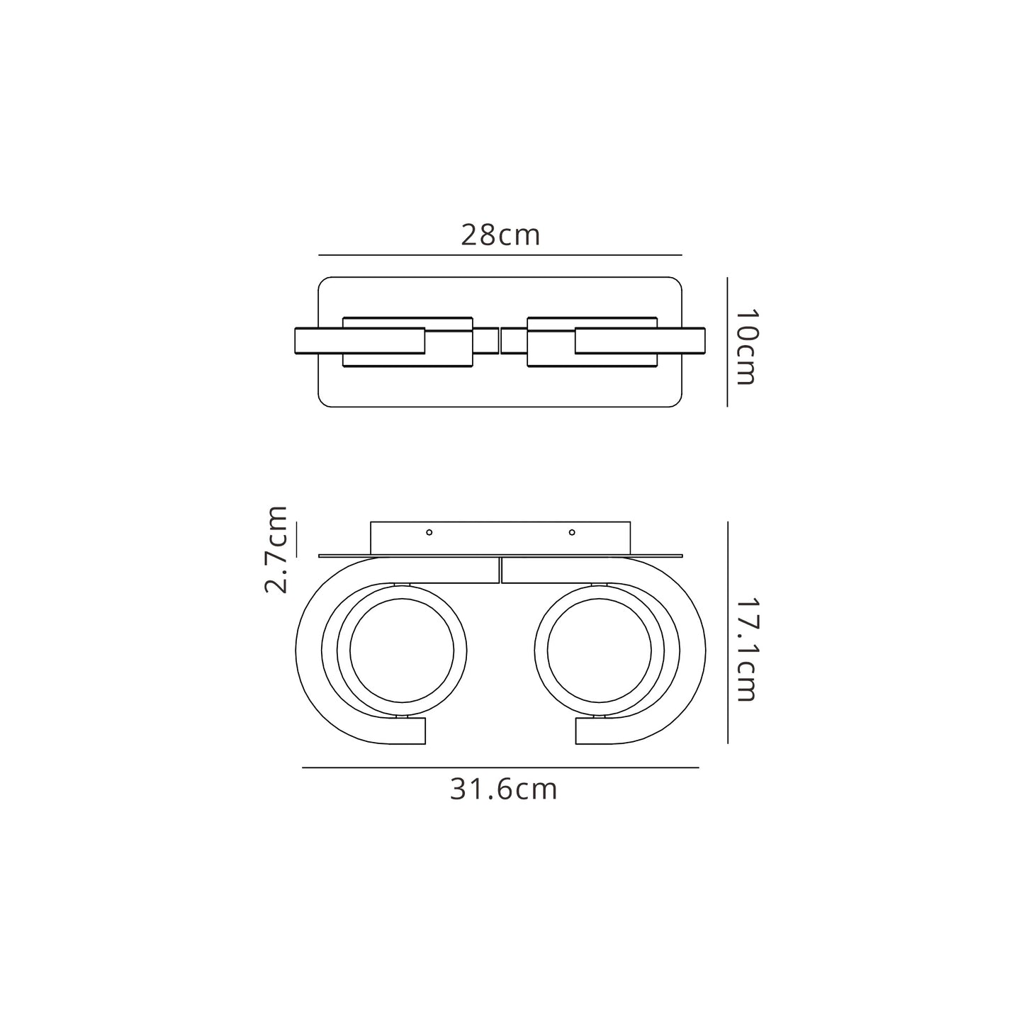 Iguazu Wall Lamp, Requires 2 x GX53 (Max 10W, Not Included), IP54, White, 2yrs Warranty by Mantra