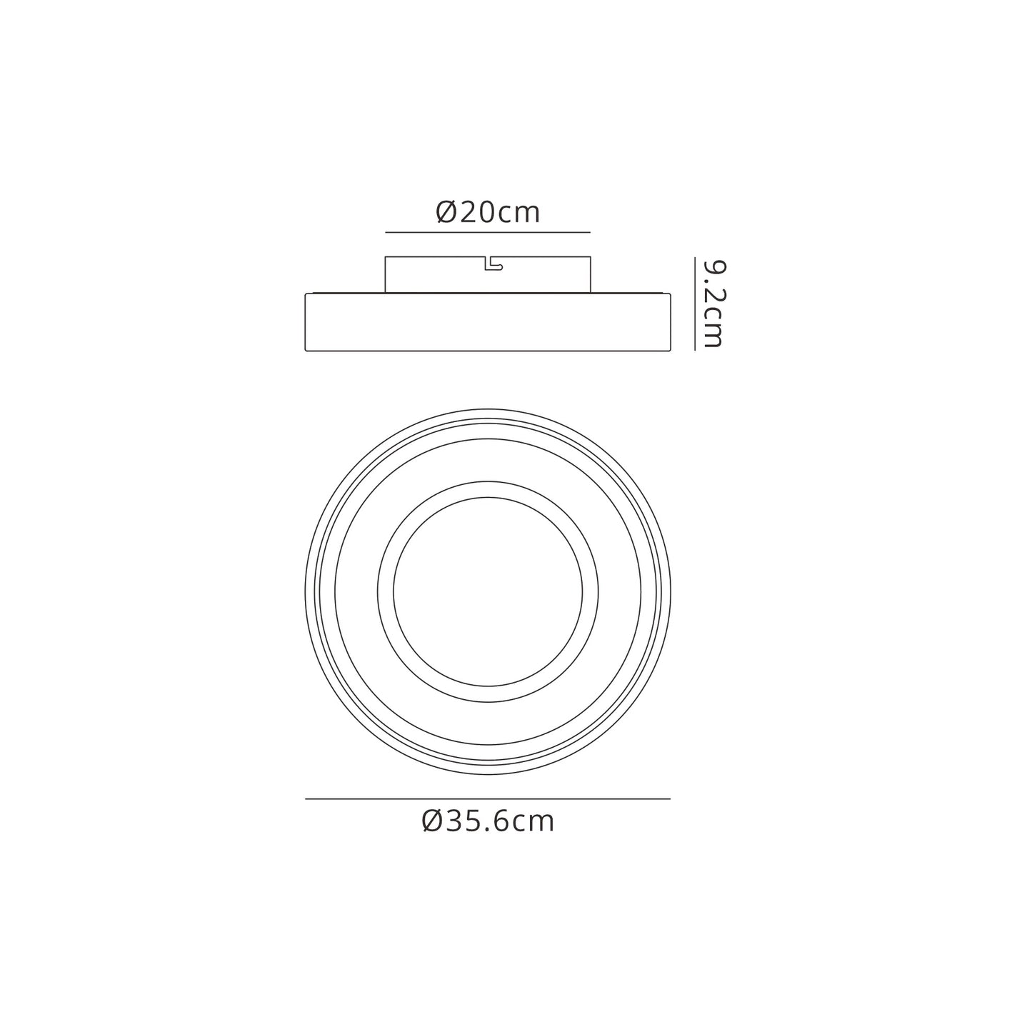 Moca Flush 36cm Round 30W LED 4000K, 1900lm, White / Mocha, 3yrs Warranty by Mantra