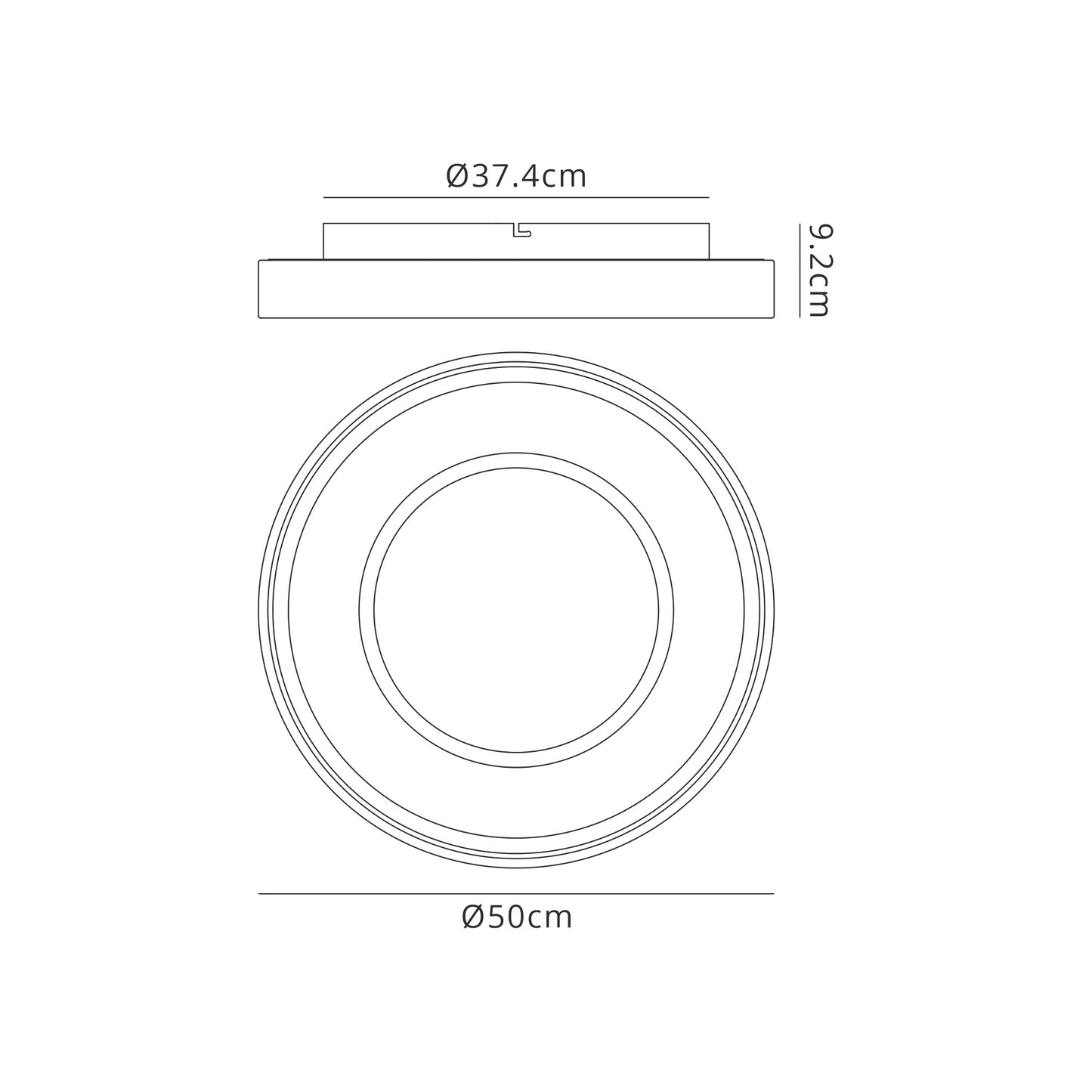 Moca Flush 50cm Round 40W LED 4000K, 2400lm, White / Mocha, 3yrs Warranty by Mantra