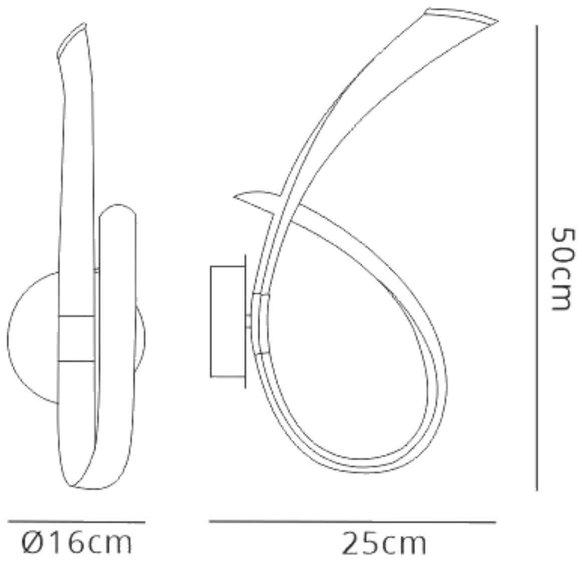 Armonia Wall Lamp Loop, Dimmable, 18W LED, 3000K, 1350lm, Titanium/Frosted Acrylic, 3yrs Warranty by Mantra