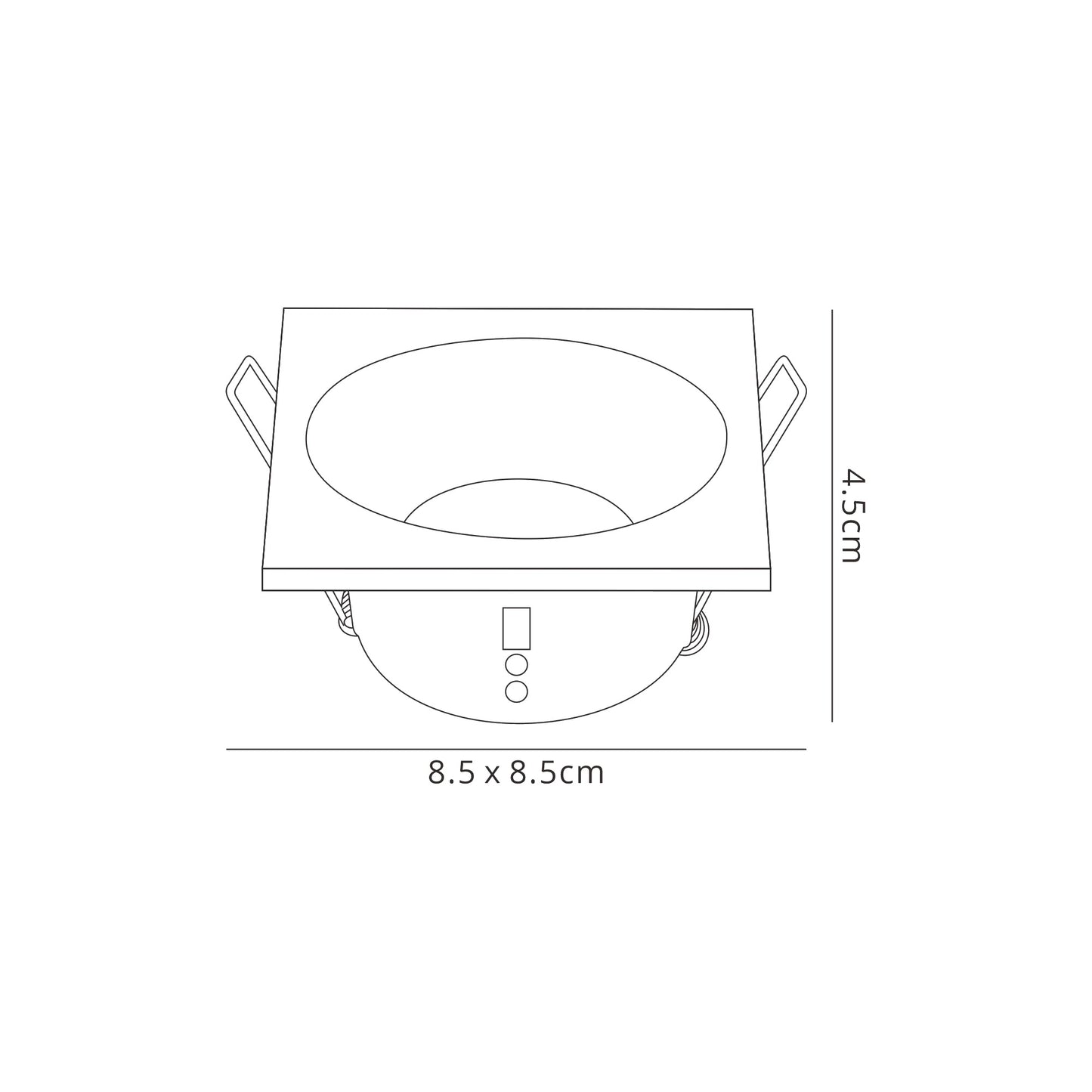 Comfort GU10 Downlight Square, 1 x GU10 (Max 12W), IP54, Matt White, Cut Out: 75mm, 2yrs Warranty, Lampholder Included by Mantra