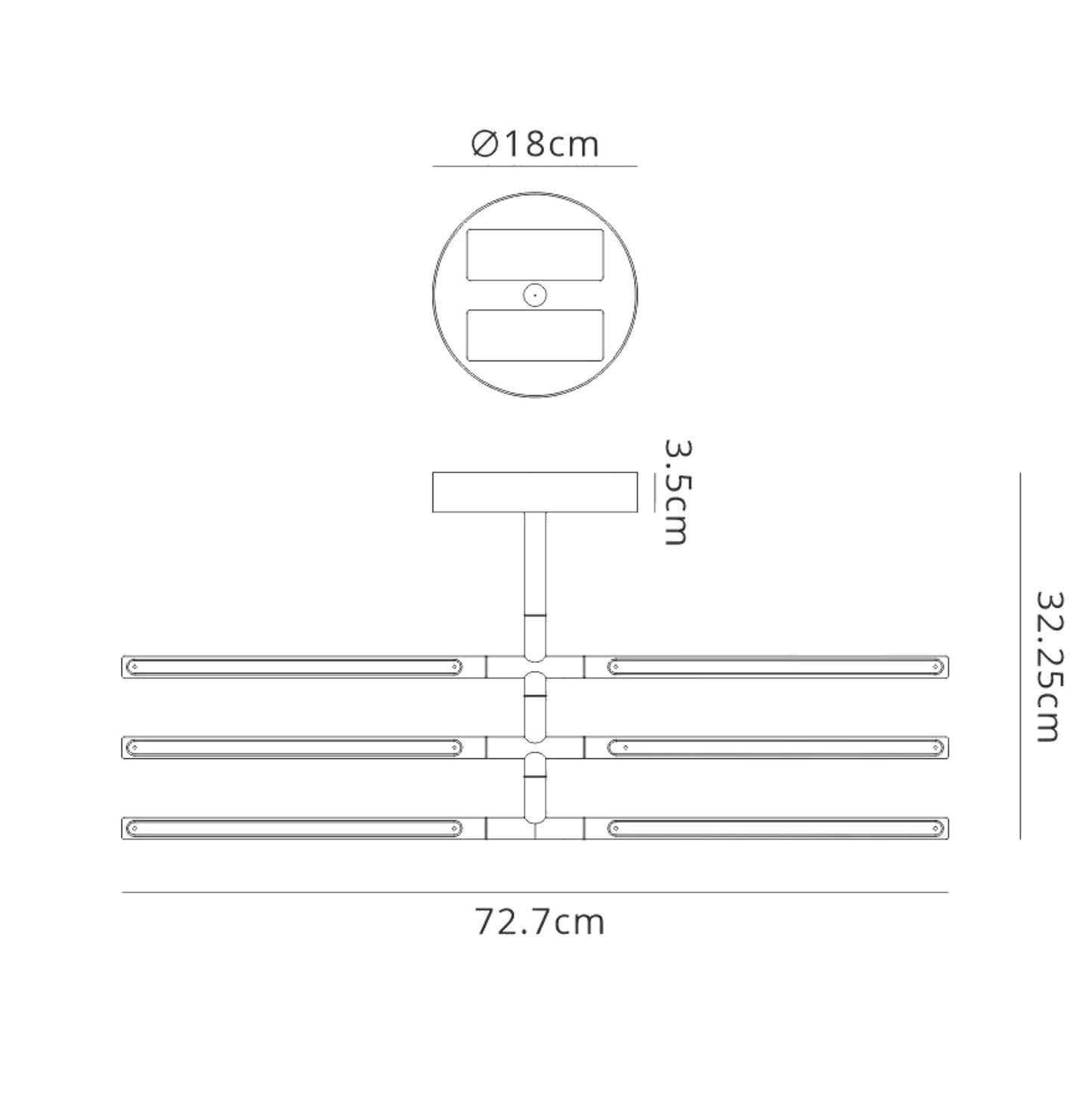 Torch Semi Flush, 36W LED, 3000K, 2850lm, Sand White, 3yrs Warranty by Mantra