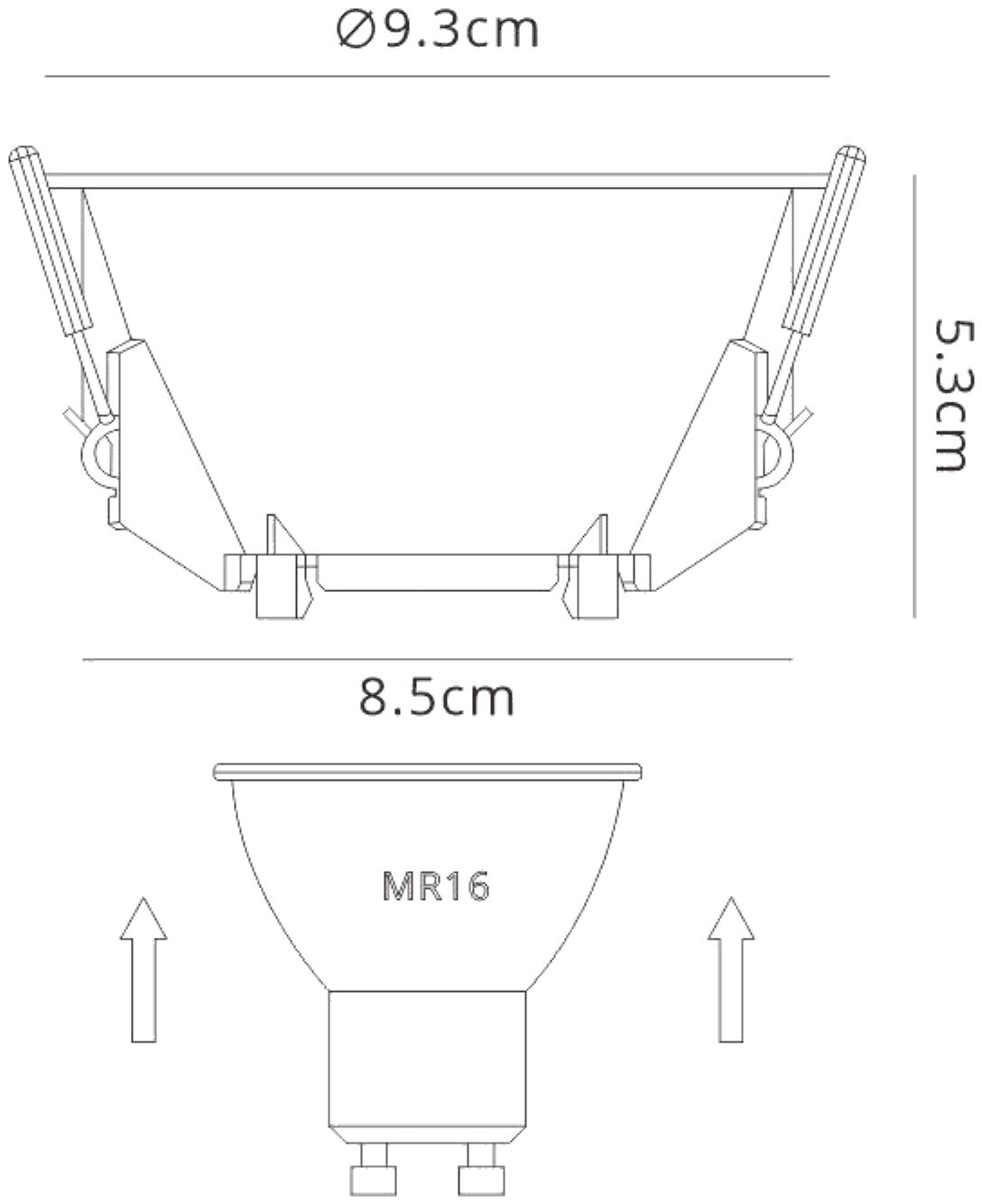 Lamborjini Funnel Centre, 85mm Cut Out, Spotlight Round, 1 x GU10 (Max 12W), White, Lampholder Included by Mantra