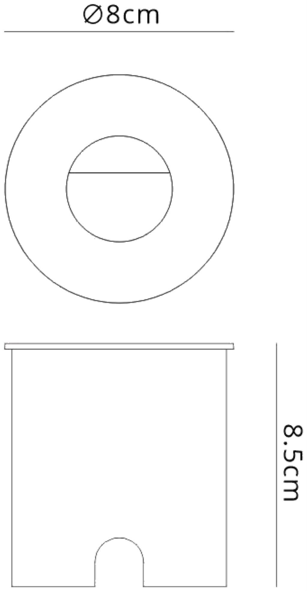 Aspen Recessed Wall Lamp Round Eyelid, 3W LED, 3000K, 210lm, IP65, Anthracite, Cut Out: 72mm, Driver Included, 3yrs Warranty by Mantra