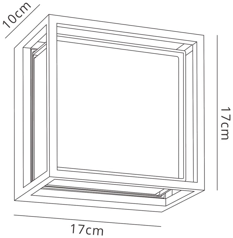 Chamonix Square Ceiling/Wall Light, 9W LED, 3000K, 725lm, IP65, White, 3yrs Warranty by Mantra