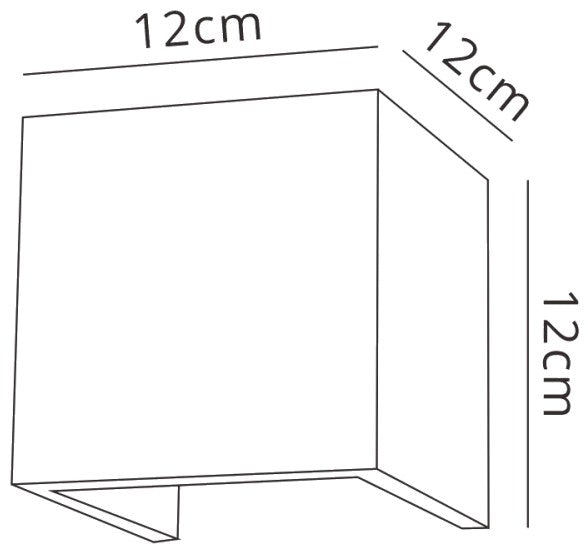 Taos Wall Lamp, 12W LED, 3000K, 1100lm, IP65, White Cement, 3yrs Warranty by Mantra