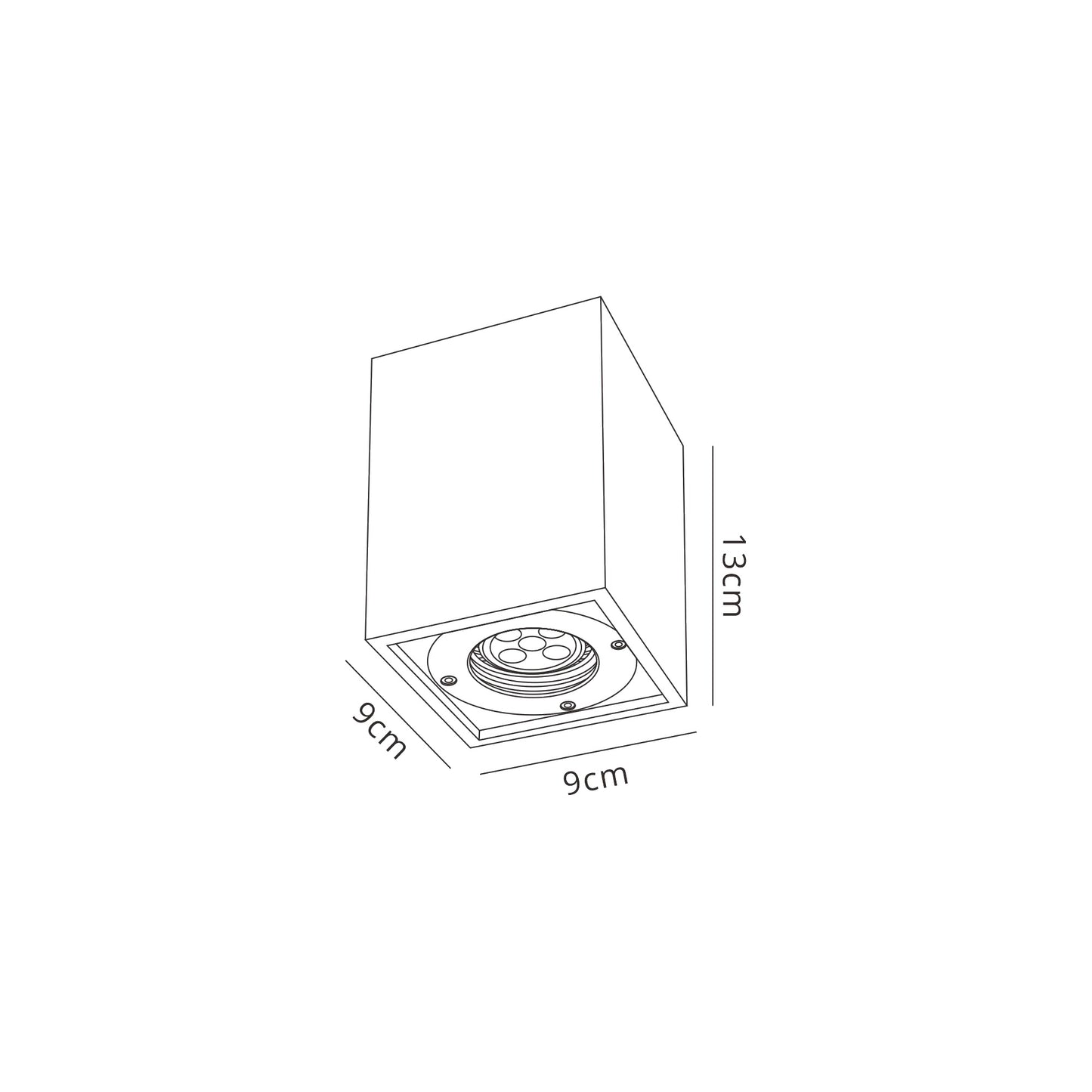 Levi Rectangular Spotlight, 1 x GU10 (Max 12W), IP65, White Concrete, 2yrs Warranty by Mantra