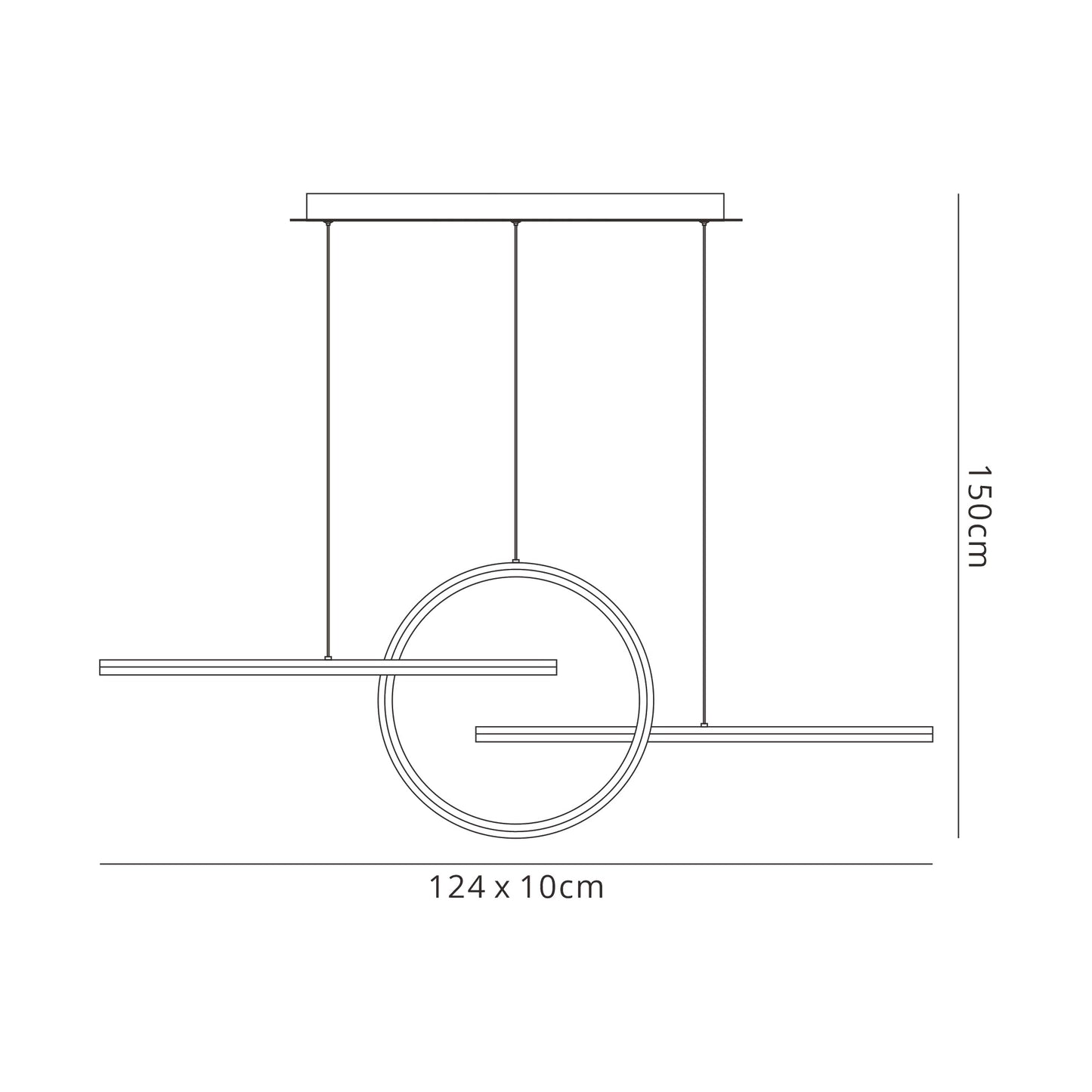 Kitesurf Centre Loop Linear Pendant, 50W LED, 3000K, 4000lm, White, 3yrs Warranty by Mantra