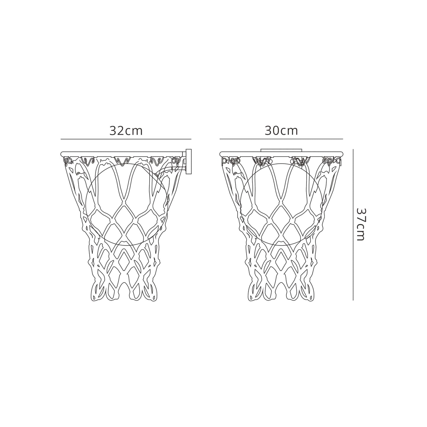 Basketball Wall Lamp, 1 x E27, Matt White by Mantra