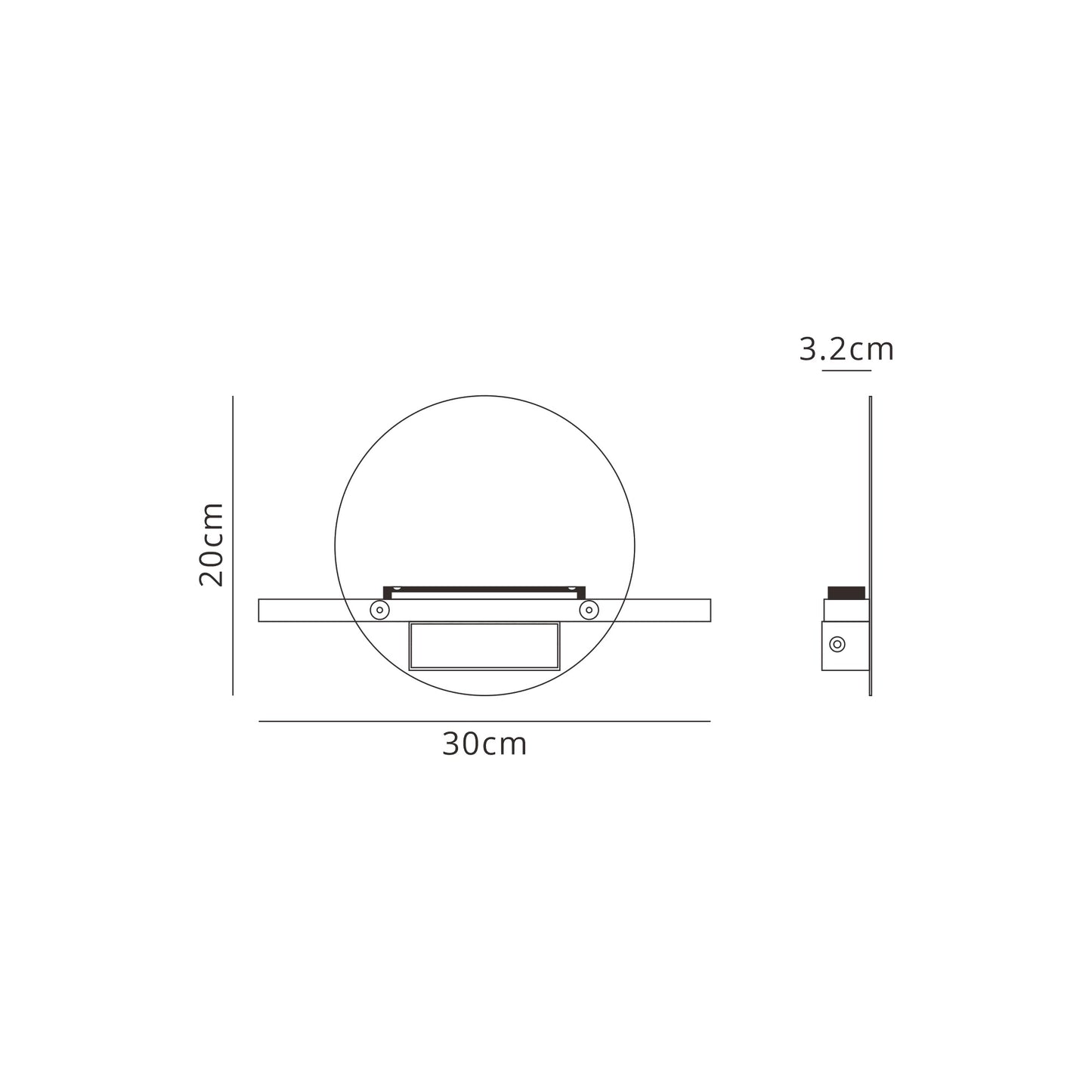 Eris 1 Light Wall Lamp, 8W LED, 3000K, 640lm, White, 3yrs Warranty by Mantra