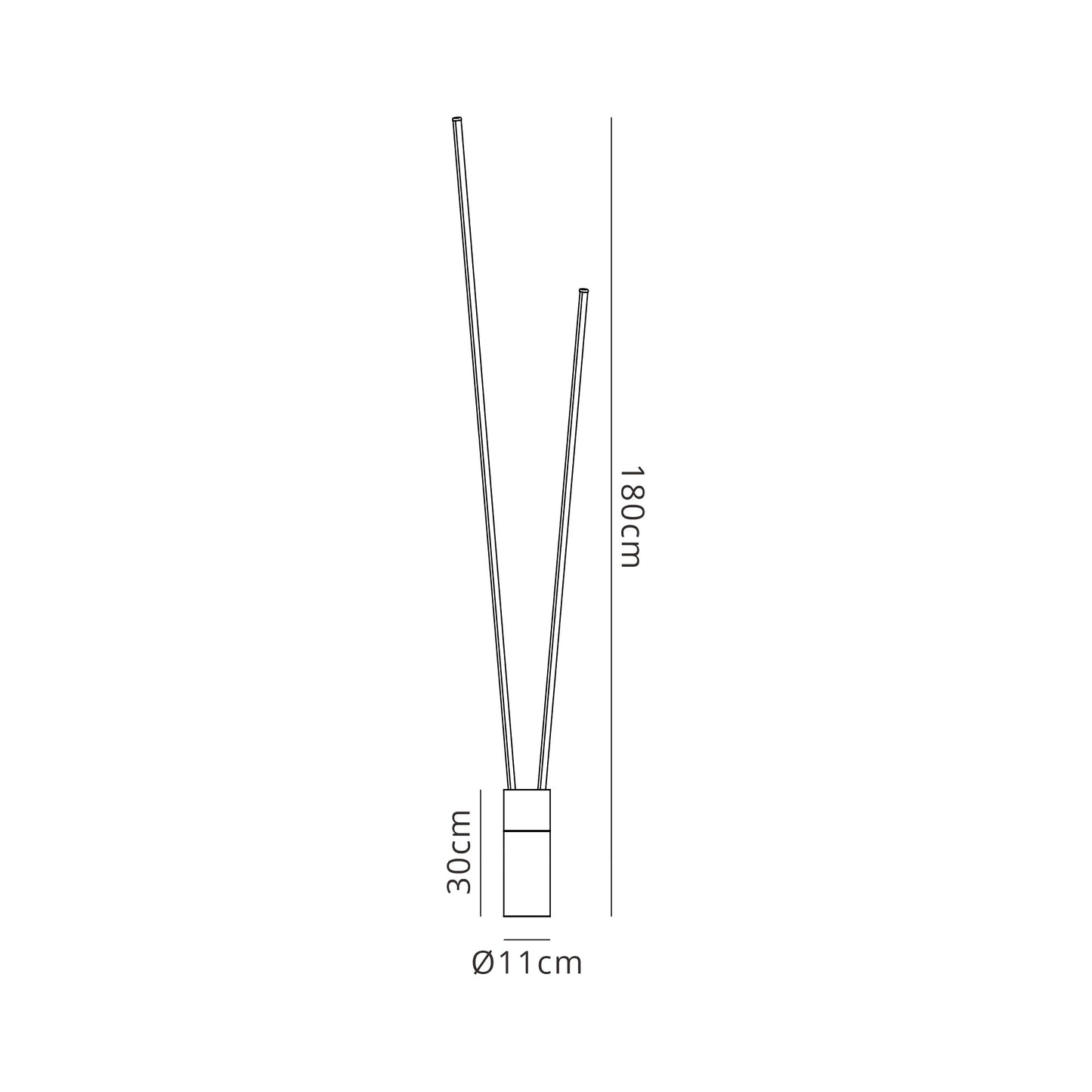 Vertical 2 Light Floor Lamp, 44W LED, 3000K, 2600lm, Dimmable, White, 3yrs Warranty by Mantra