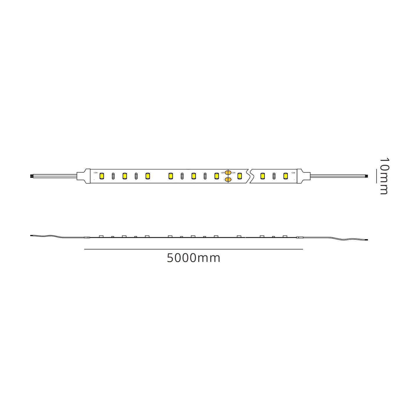 Tiras LED Strips 5m 2700K 60 LED/m 10mm 9.6W/m by Mantra