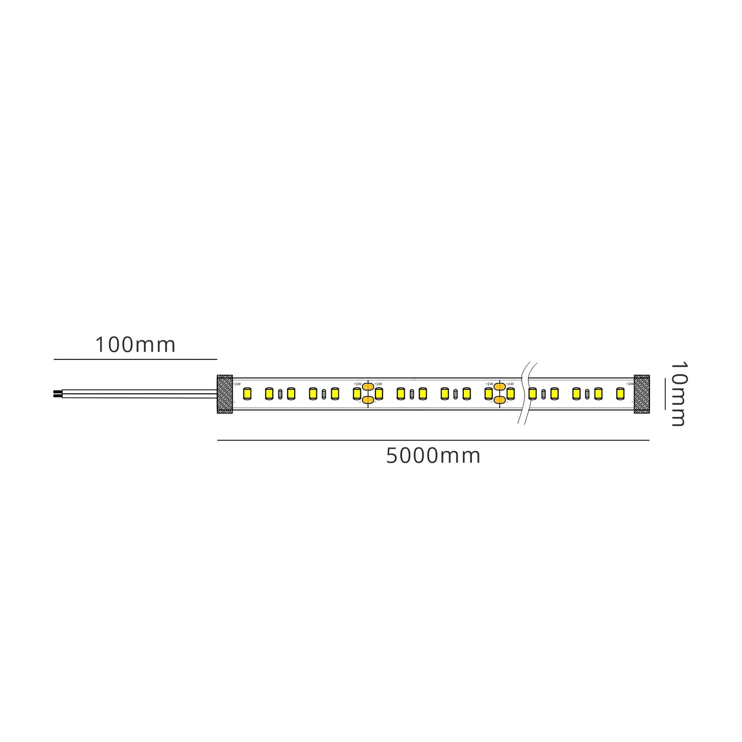 Tiras LED Strips 5m 4000K 120 LED/m 10mm 14.4W/m IP65 by Mantra