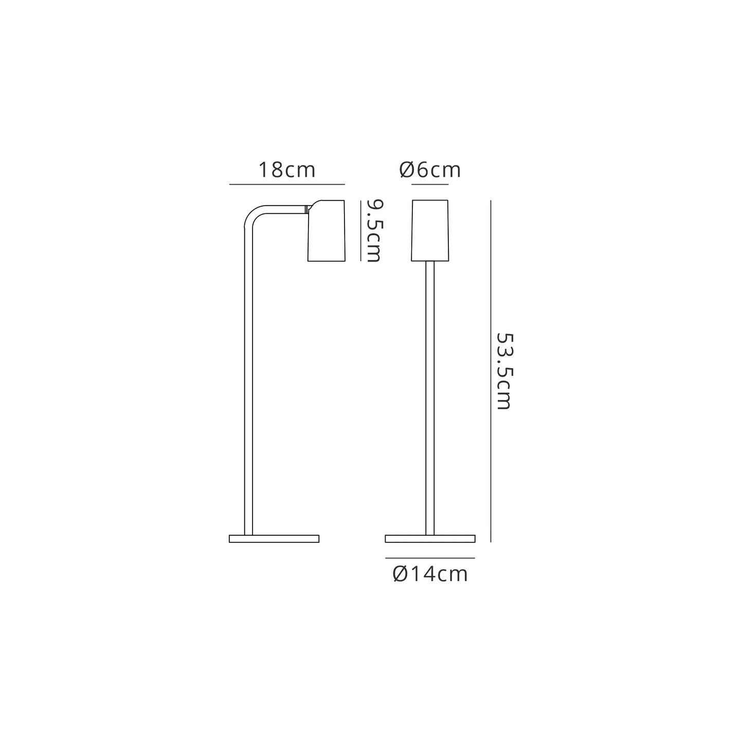 Sal Tall Table Lamp With Inline Switch 1 Light GU10, Matt Black by Mantra