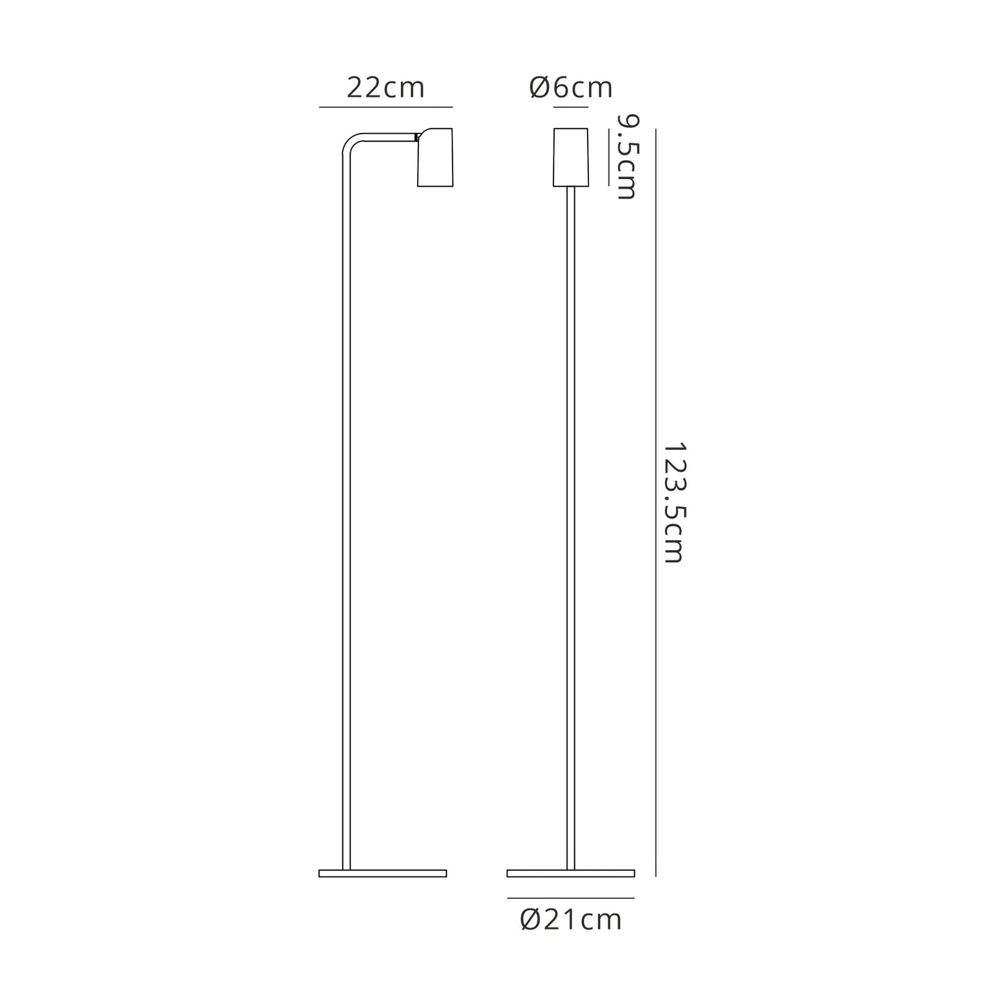 Sal Floor Lamp 1 Light GU10, Matt White by Mantra