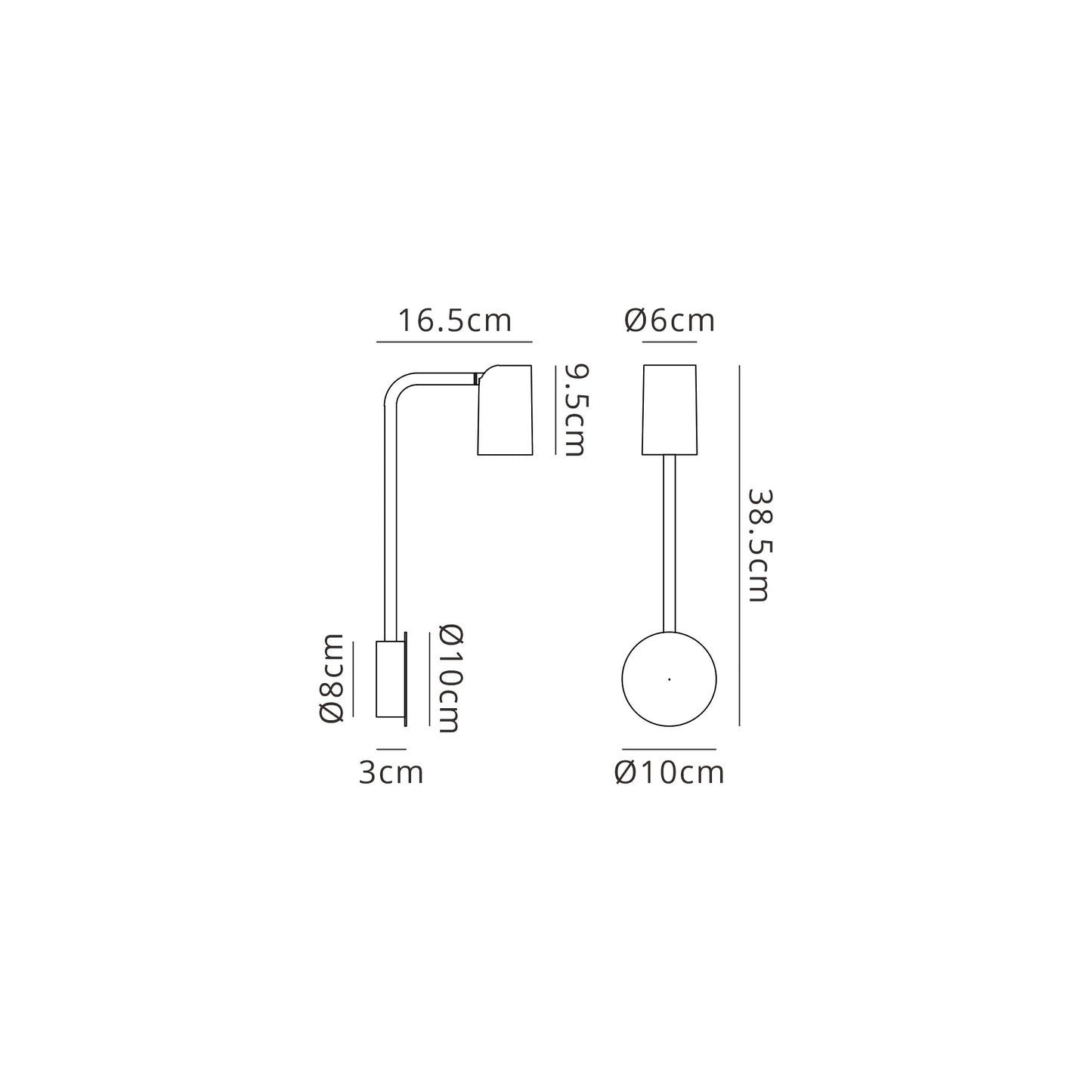 Sal Wall Lamp 1 Light GU10, Matt White by Mantra