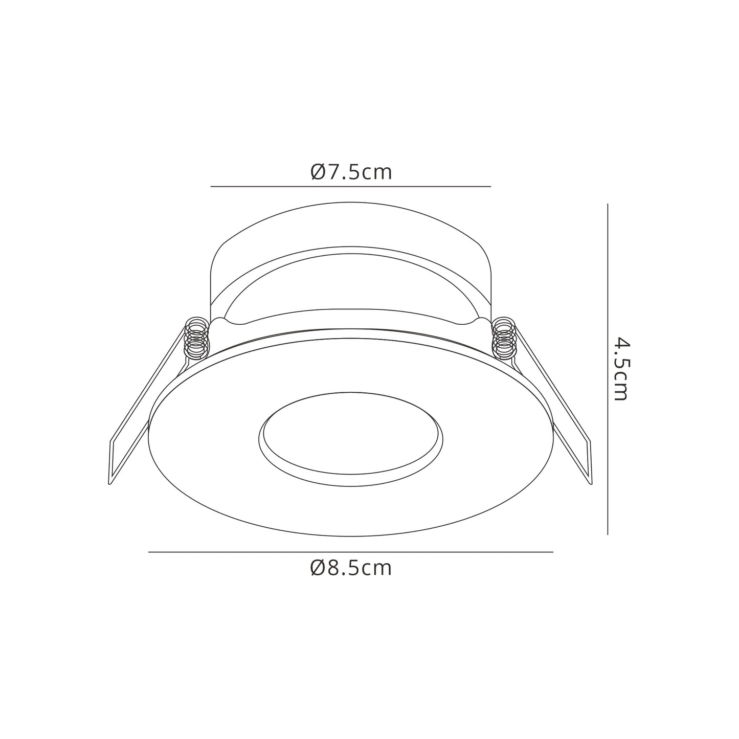 Guincho 8.5 cm Round Downlight GU10, Sand Black, Cut Out: 70mm, Lampholder Included by Mantra