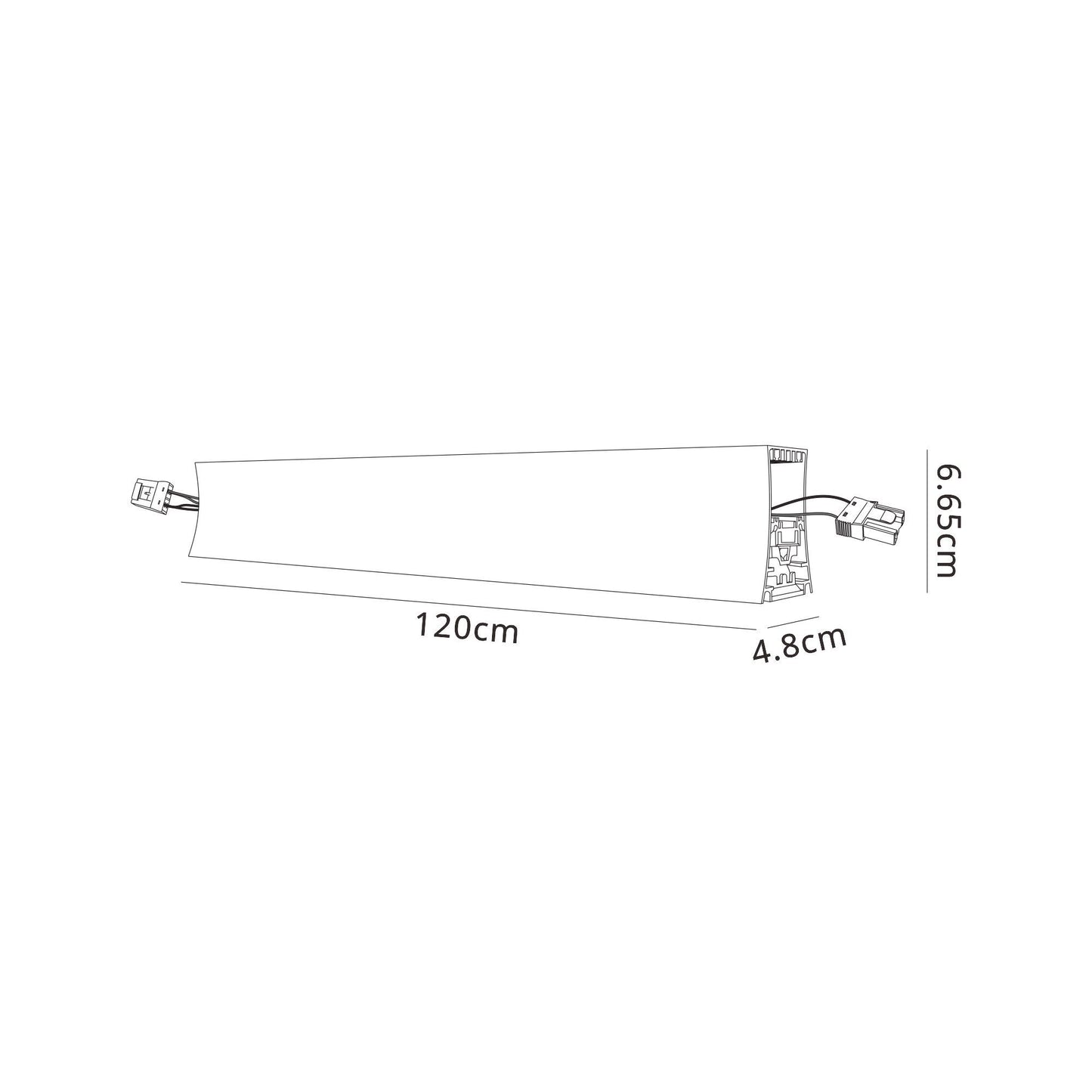Hanok 1.2m Linkable 38W LED Module, 3000K, 2650lm, 45°, Black by Mantra