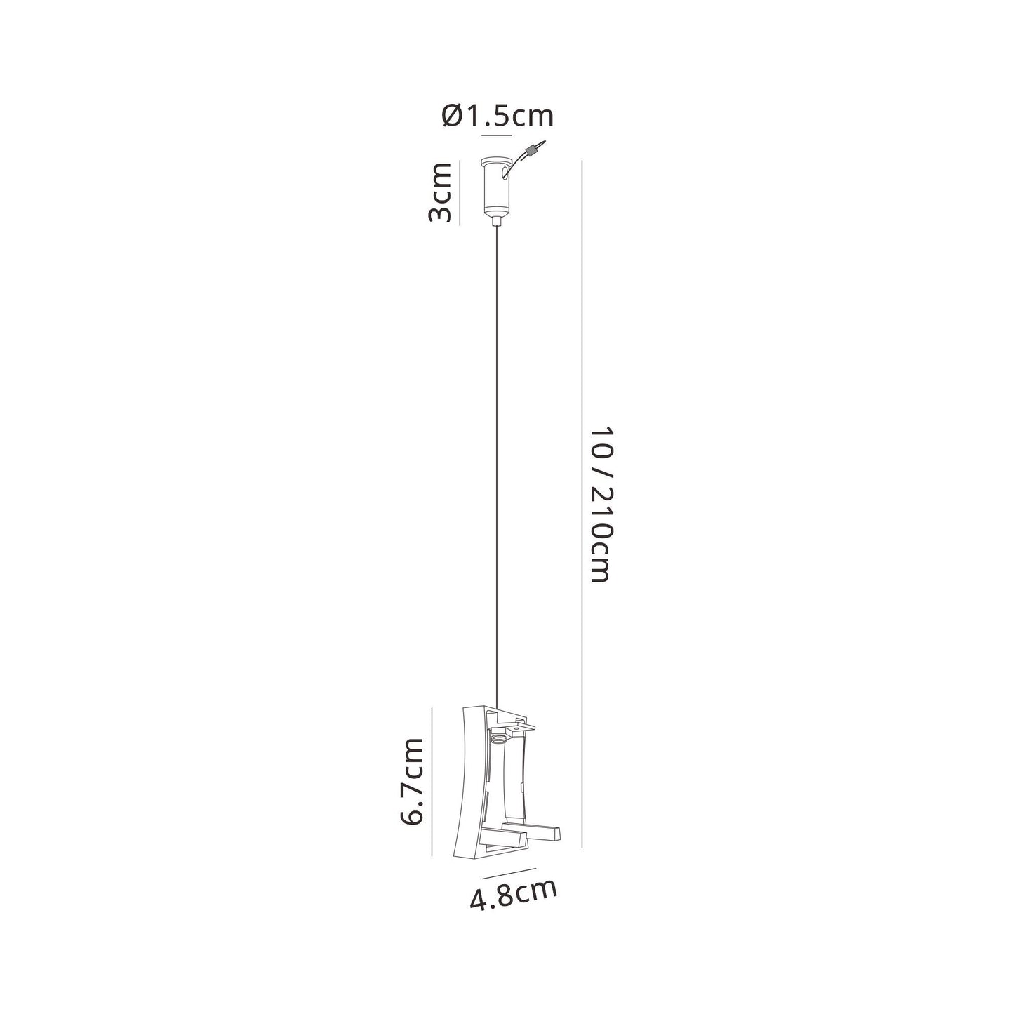 Hanok Non-Electric MIddle Connection With Fixing Wire, Black by Mantra
