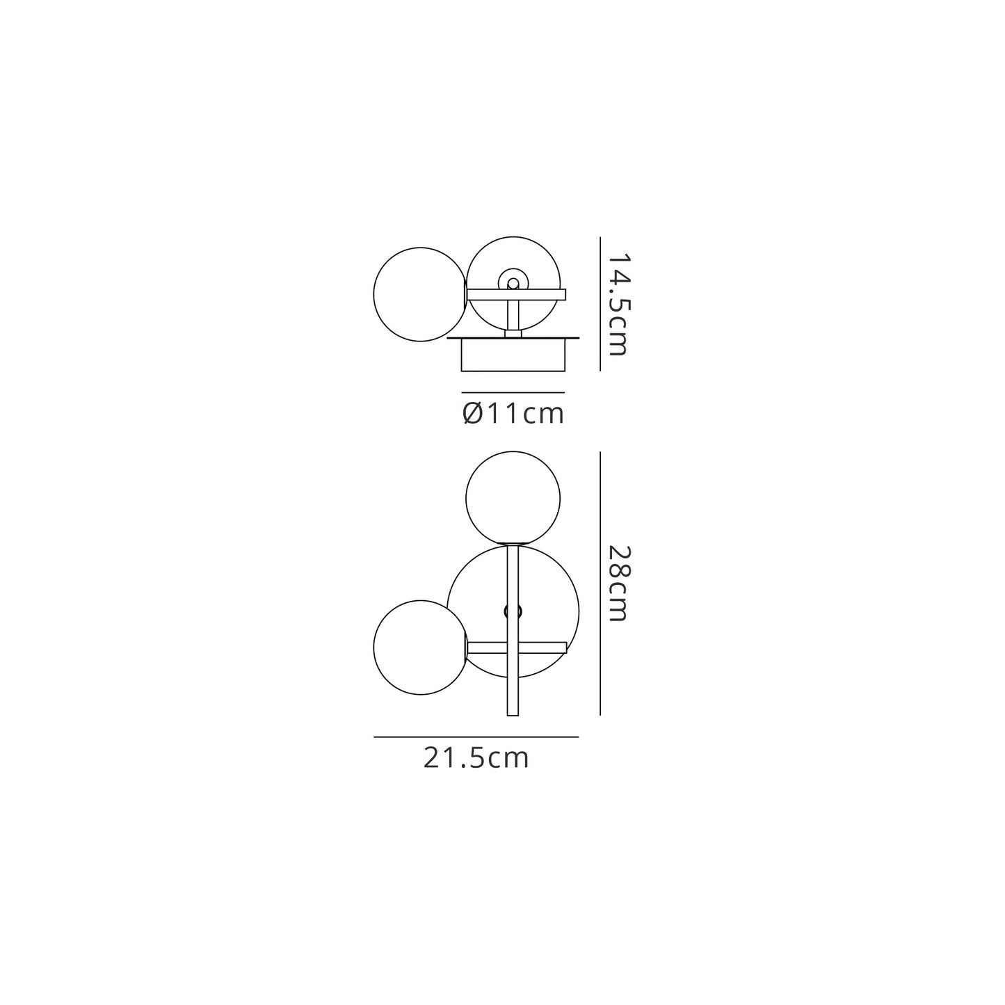 Cellar Left Wall Lamp 2 Light, Replaceable 5W LEDs, 4000K, Black by Mantra