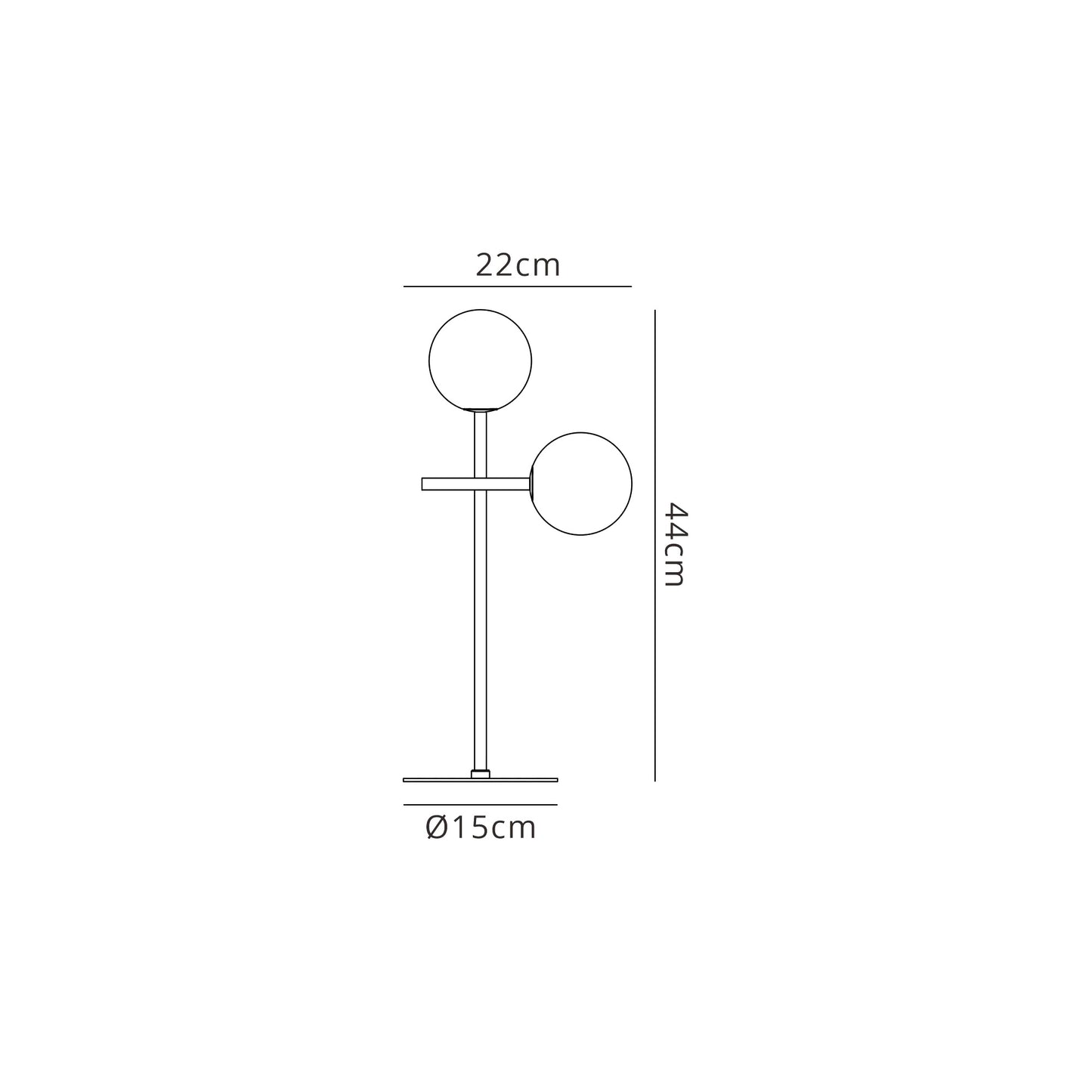 Cellar Table Lamp 2 Light, Replaceable 5W LEDs, 3000K, Black by Mantra