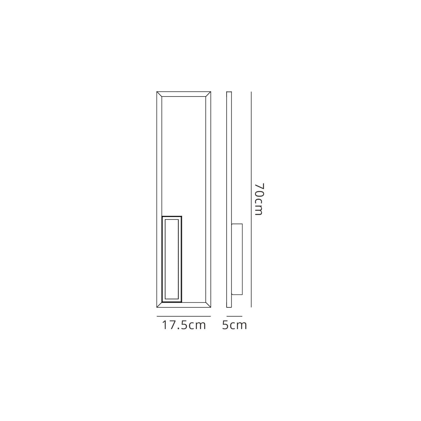 Boutique Rectangle Wall Lamp, 40W LED, 3000K, 2250lm, White, 3yrs Warranty by Mantra