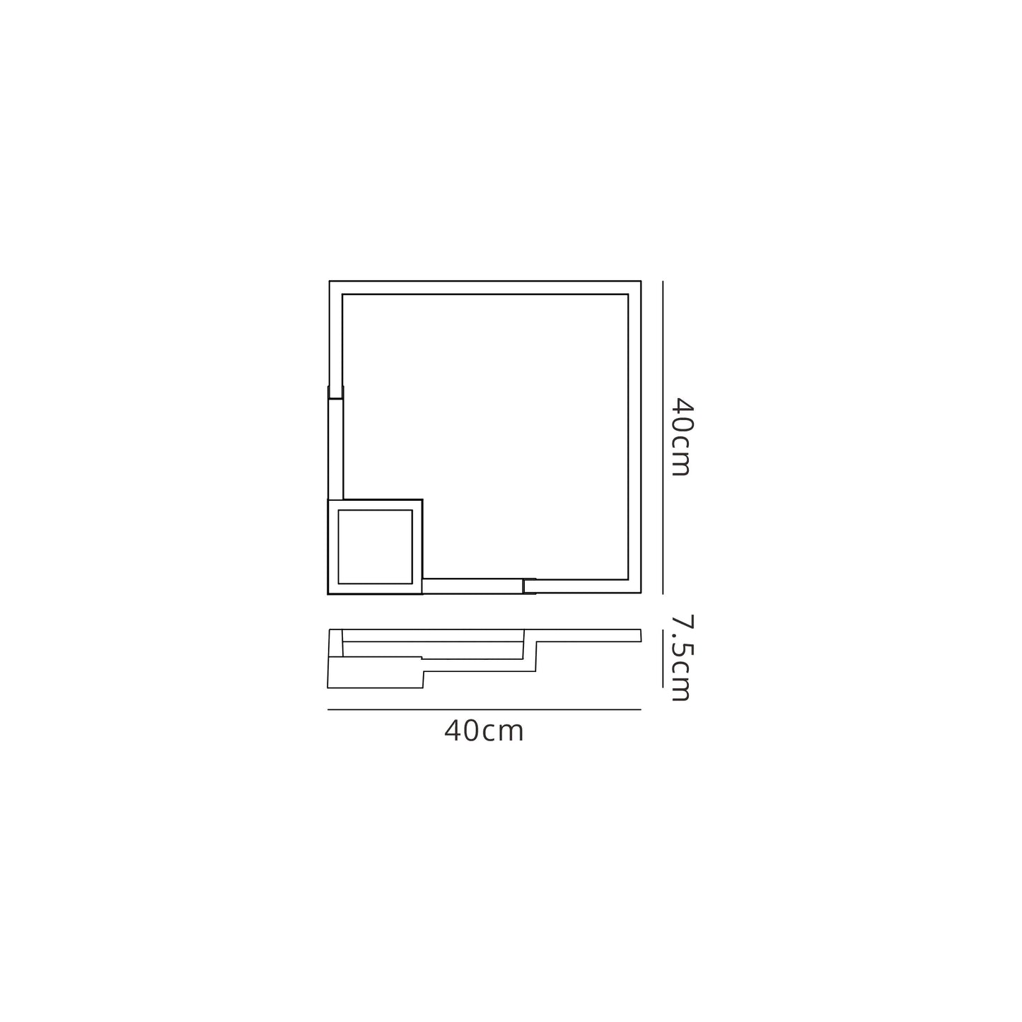 Boutique Square Wall Lamp, 25W LED, 3000K, 1370lm, White, 3yrs Warranty by Mantra