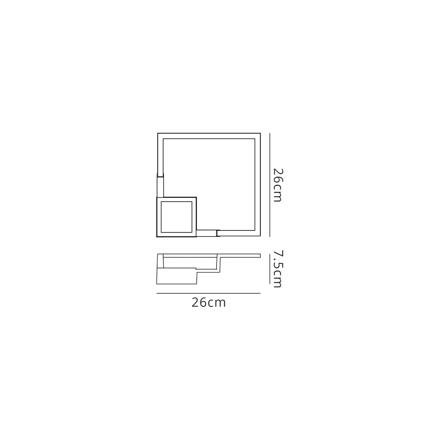 Boutique Square Wall Lamp, 18W LED, 3000K, 1150lm, White, 3yrs Warranty by Mantra