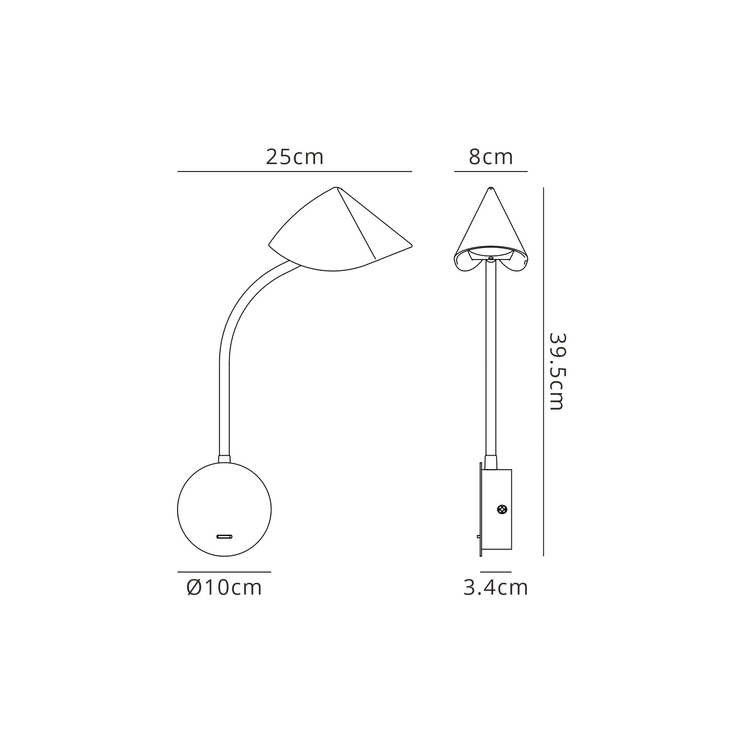 Goa Wall Lamp Switched, 7W LED, 3000K, 705lm, White, 3yrs Warranty by Mantra