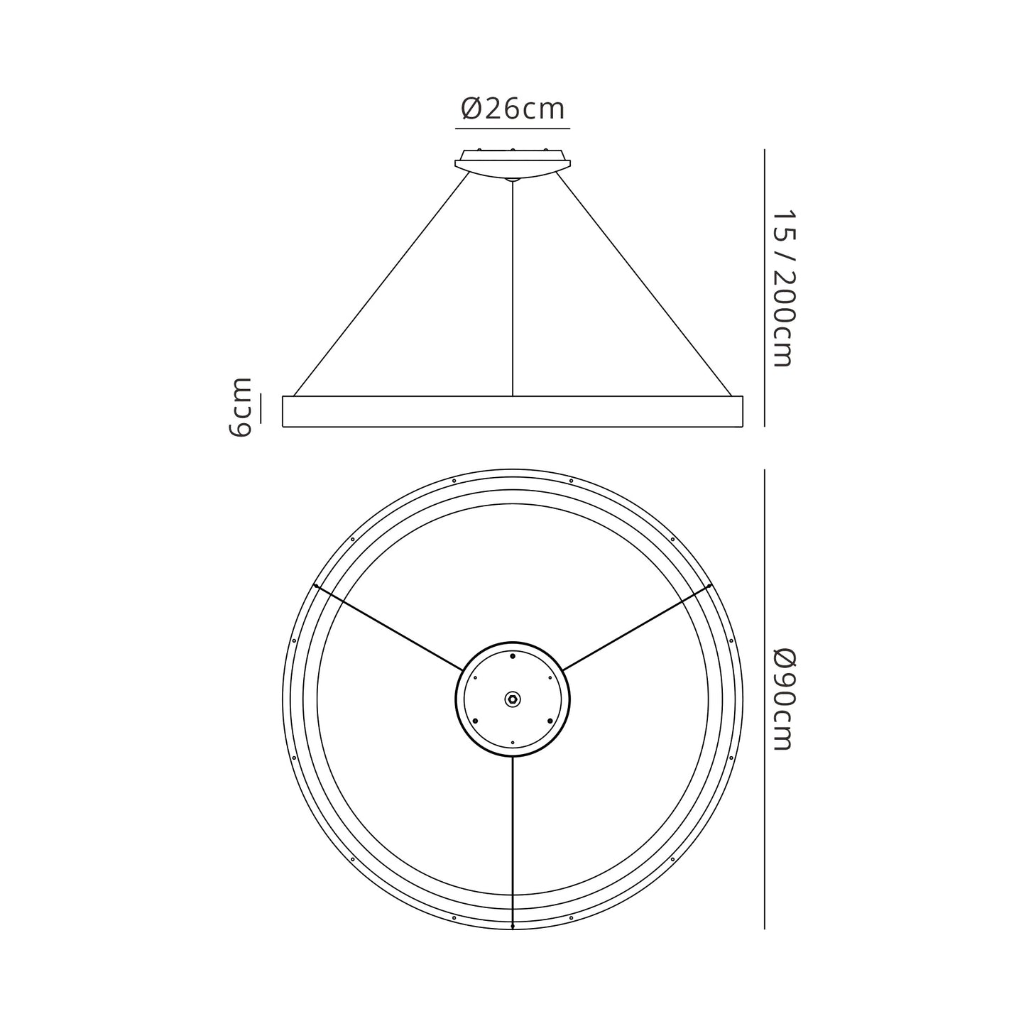 Niseko Ring Pendant 90cm 66W LED, 3000K-6000K Tuneable, 4200lm, Remote Control, White, 3yrs Warranty by Mantra